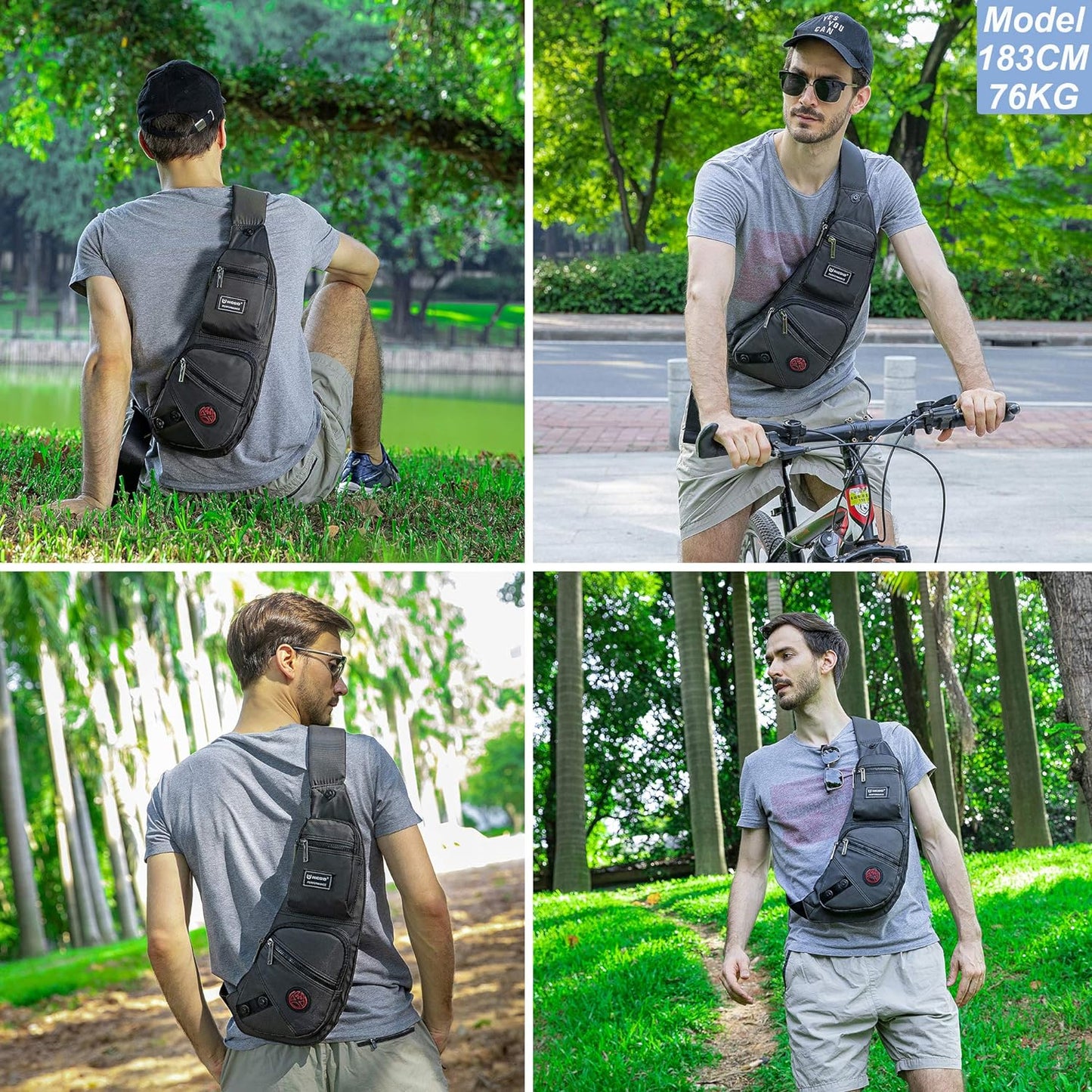 Sling Bag Chest Shoulder Backpack Crossbody Bags for Men Women