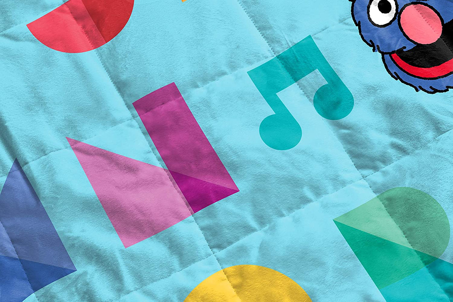 Sesame Street Alphabet Gang Weighted Blanket 5 Lbs - Measures 36 X 48 Inches, Kids Bedding Features Elmo & Cookie Monster - Fade Resistant Super Soft Velboa (Official Sesame Street Product)