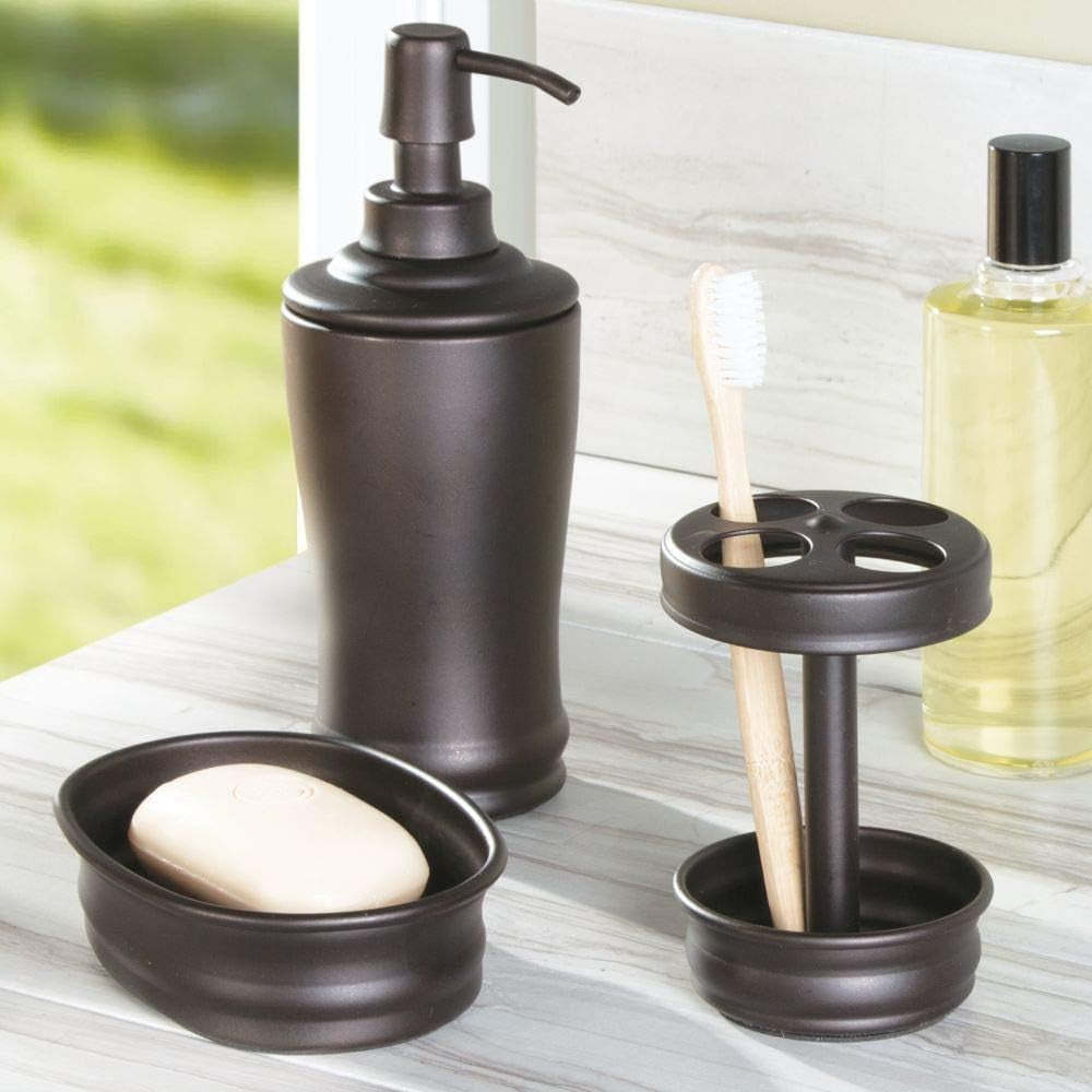 Metal Tall Liquid Soap Dispenser Pump, the Olivia Collection – 8 Oz., Bronze