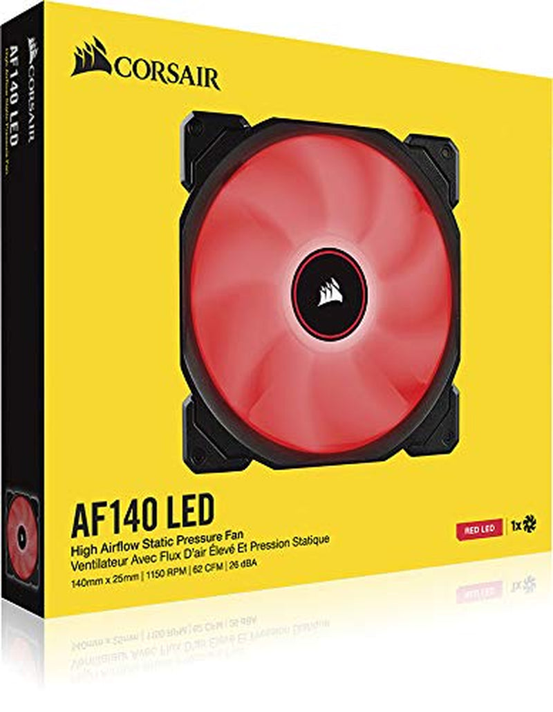 AF140 LED Low Noise Cooling Fan, Single Pack - Red,Co-9050086-Ww