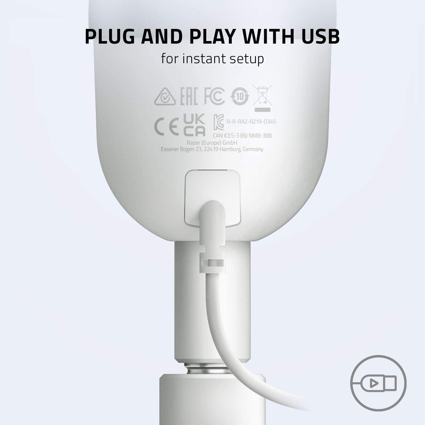 Seiren Mini USB Condenser Microphone: for Streaming and Gaming on PC - Professional Recording Quality - Precise Supercardioid Pickup Pattern - Tilting Stand - Shock Resistant - Mercury White