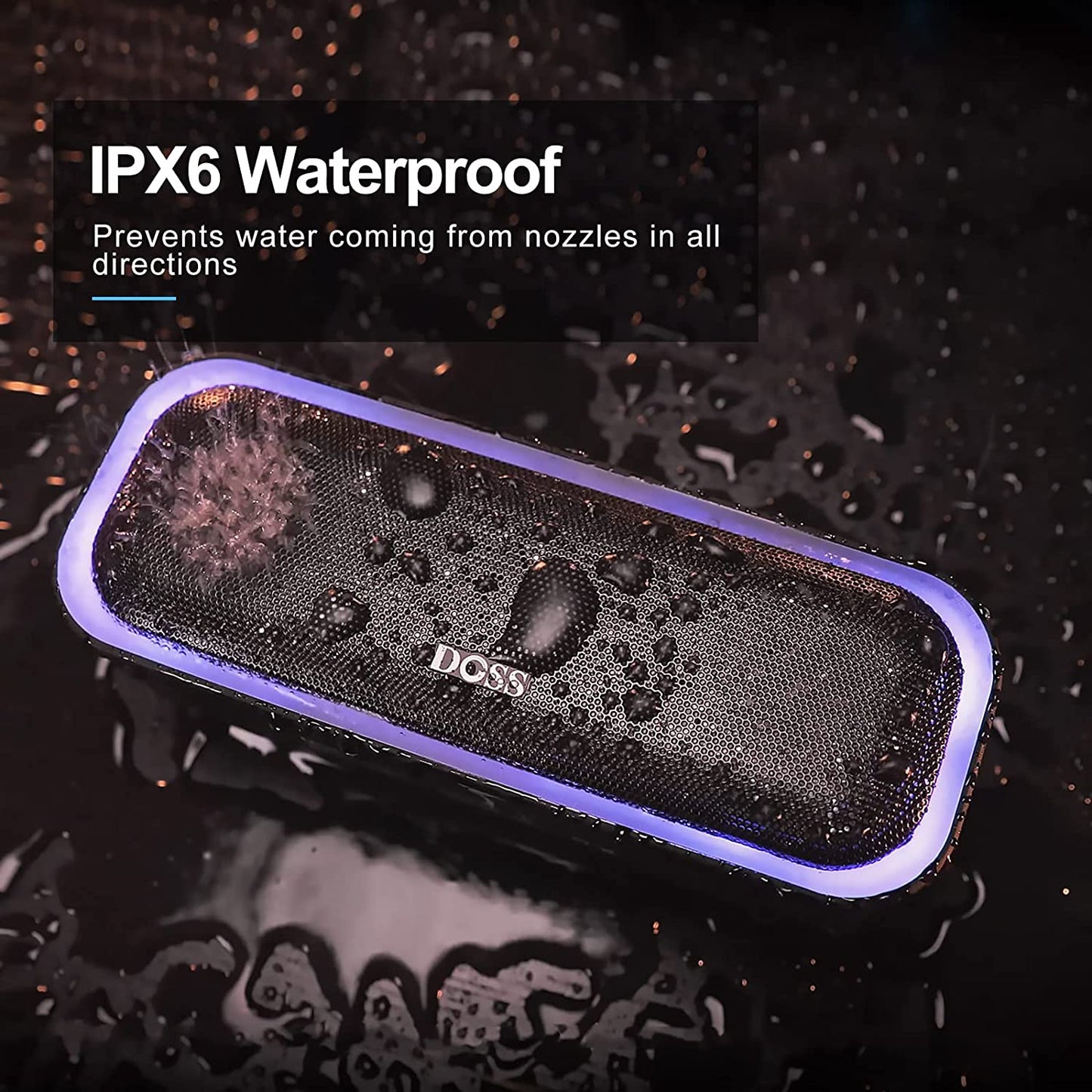Soundbox Pro Bluetooth Speaker with 20W Stereo Sound, Active Extra Bass, IPX6 Waterproof, Bluetooth 5.0, TWS Pairing, Multi-Colors Lights, 20 Hrs Playtime, Portable Speaker for Beach, Outdoor