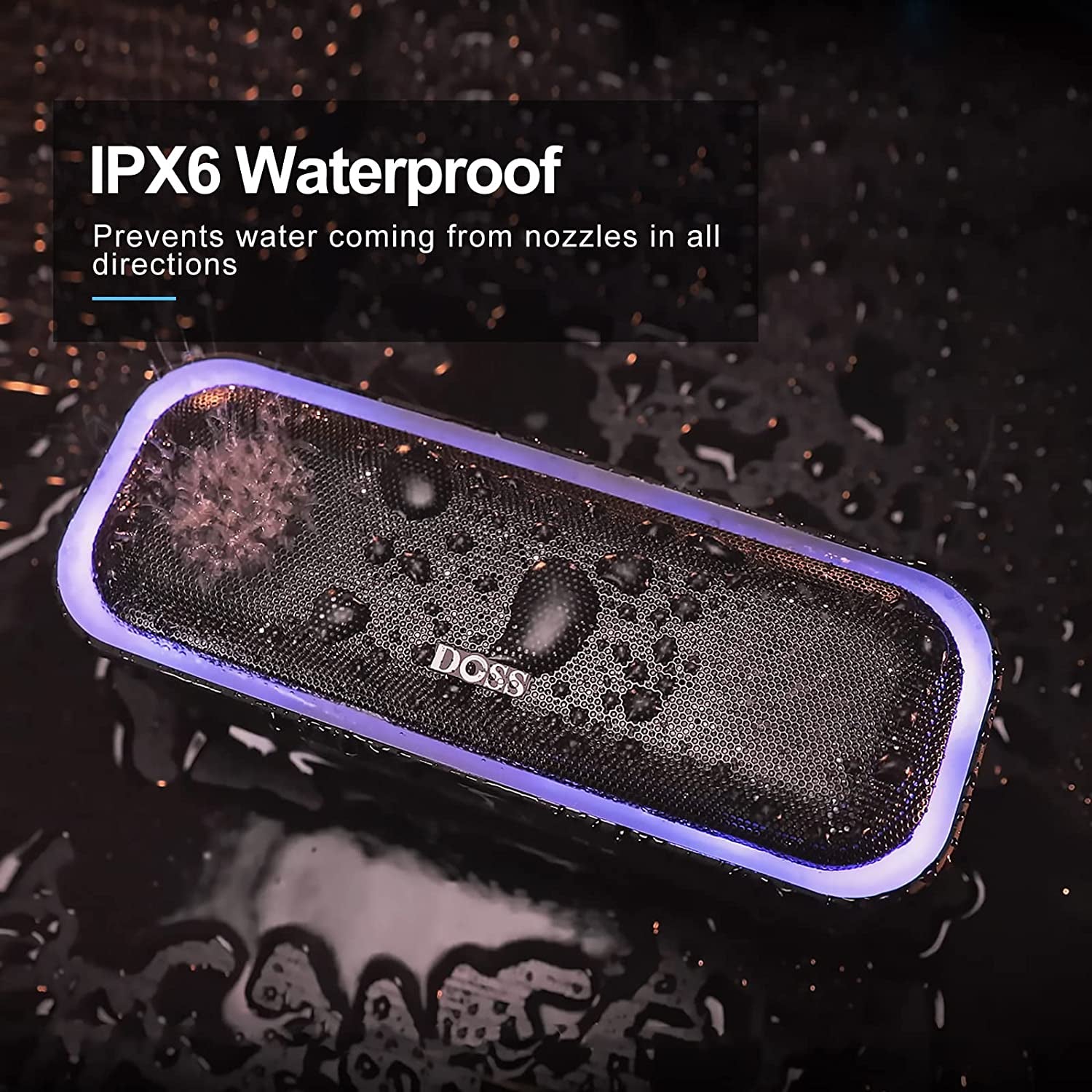 Soundbox Pro Bluetooth Speaker with 20W Stereo Sound, Active Extra Bass, IPX6 Waterproof, Bluetooth 5.0, TWS Pairing, Multi-Colors Lights, 20 Hrs Playtime, Portable Speaker for Beach, Outdoor
