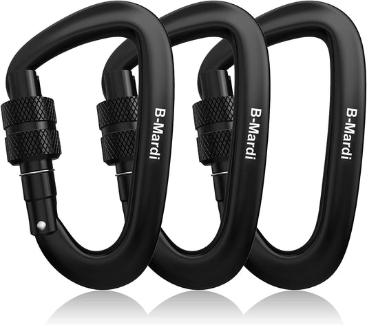 Carabiner Clips Heavy Duty 12Kn (2697 Lbs)-Lightweight Locking Carabiners for Securing Pets, Camping, Hiking, Hammock, Dog Leash Harness, Keychains& Utility