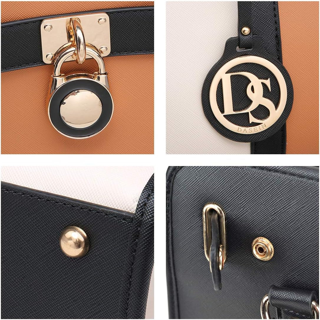 Women Ladies Handbags Purses Top Handle Satchel Tote Work Bag Shoulder Hobo Bag with Wallet Set 2Pcs