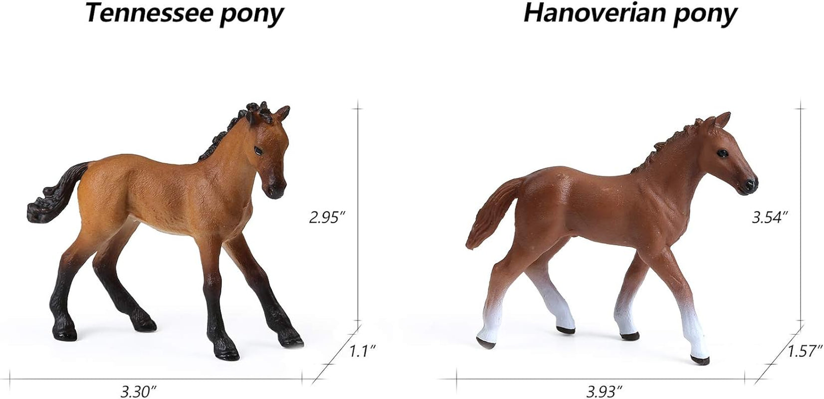 8PCS Realistic Foal and Horse Figurines, Plastic Pony Toys for Girls and Boys, Horse Club Cake Topper and Party Decoration