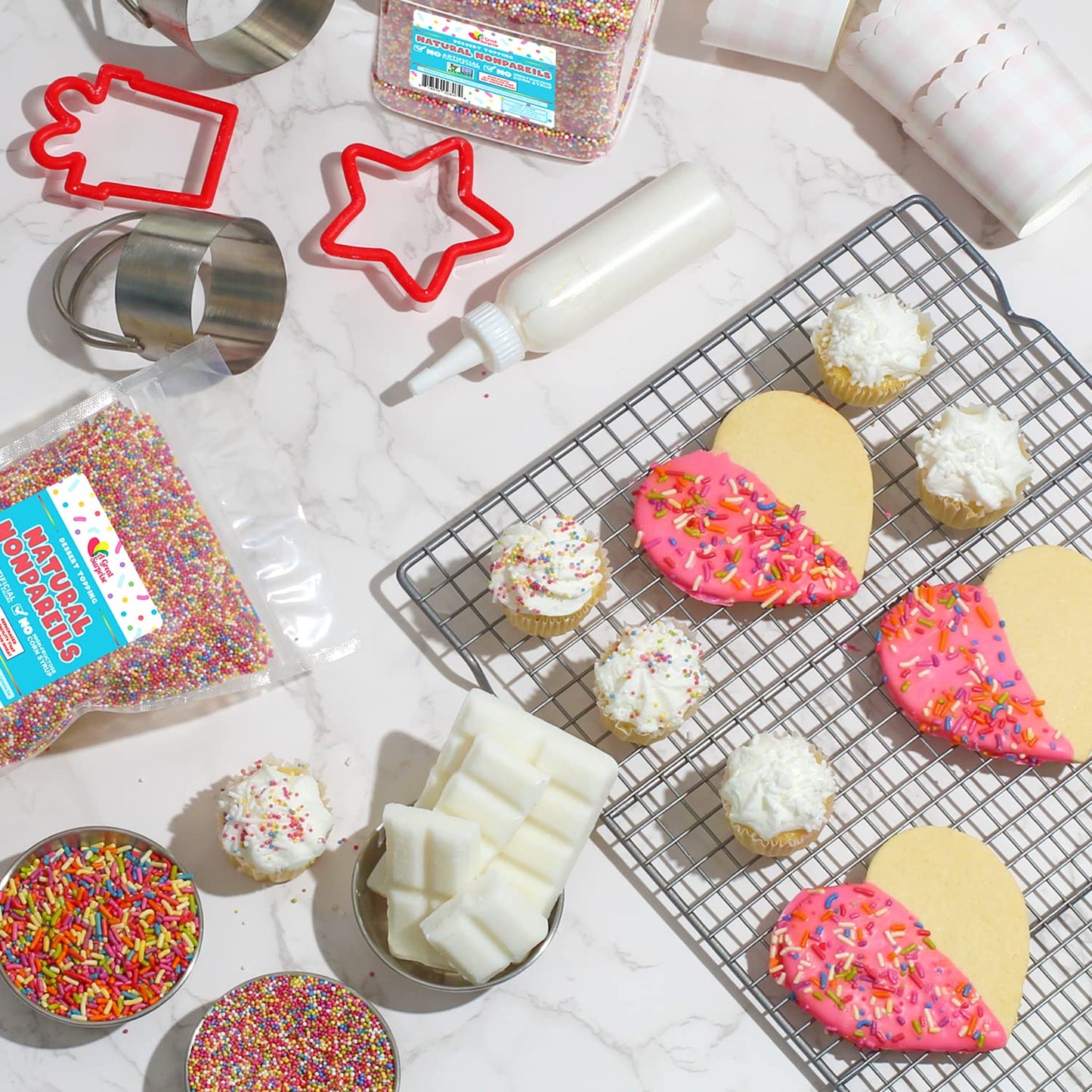 Dye Free Sprinkles - 1.6 Pounds - Vegan Rainbow Sprinkles - All Natural Ice Cream Topping Jimmies for Mother'S Day - Non-Gmo Cake Decorating Sprinkles
