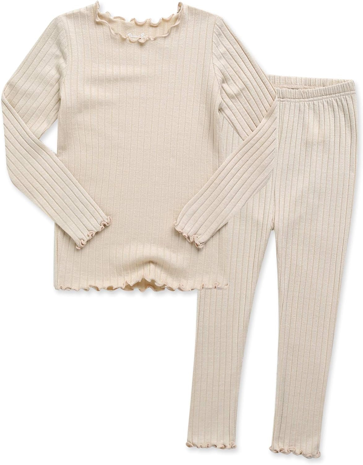 6M-12Y Kids Unisex Girls & Boys Soft Comfy Modal Tencel Shirring Sleepwear Pajamas 2Pcs/4Pcs Set