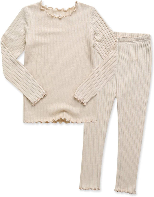 6M-12Y Kids Unisex Girls & Boys Soft Comfy Modal Tencel Shirring Sleepwear Pajamas 2Pcs/4Pcs Set