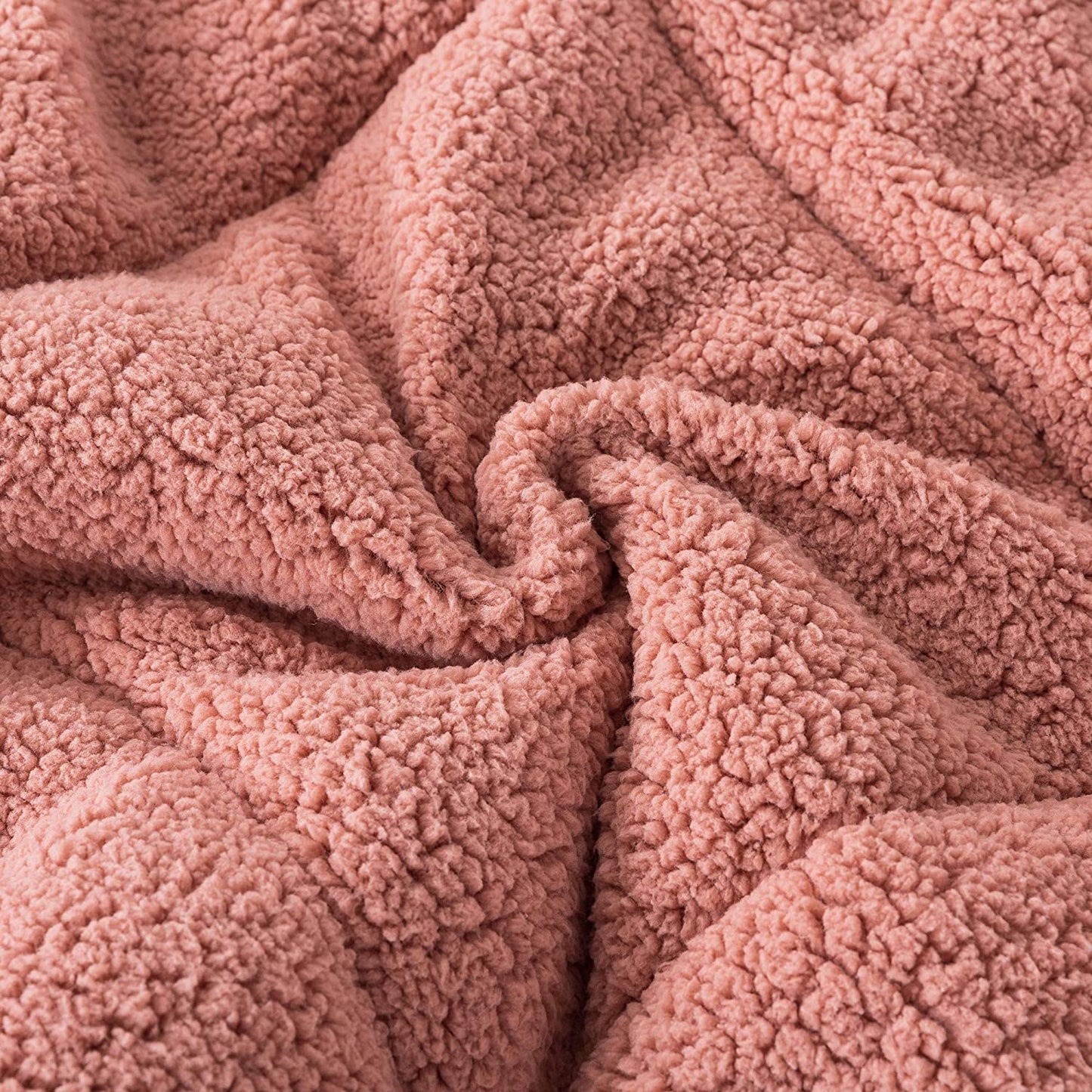 Super Ultra Soft Luxury Plush Sherpa Comforter, Cozy Reversible Fleece - Goose down Alternative Fill, Machine Washable Bedding, Sunset Rose Pink, King Size
