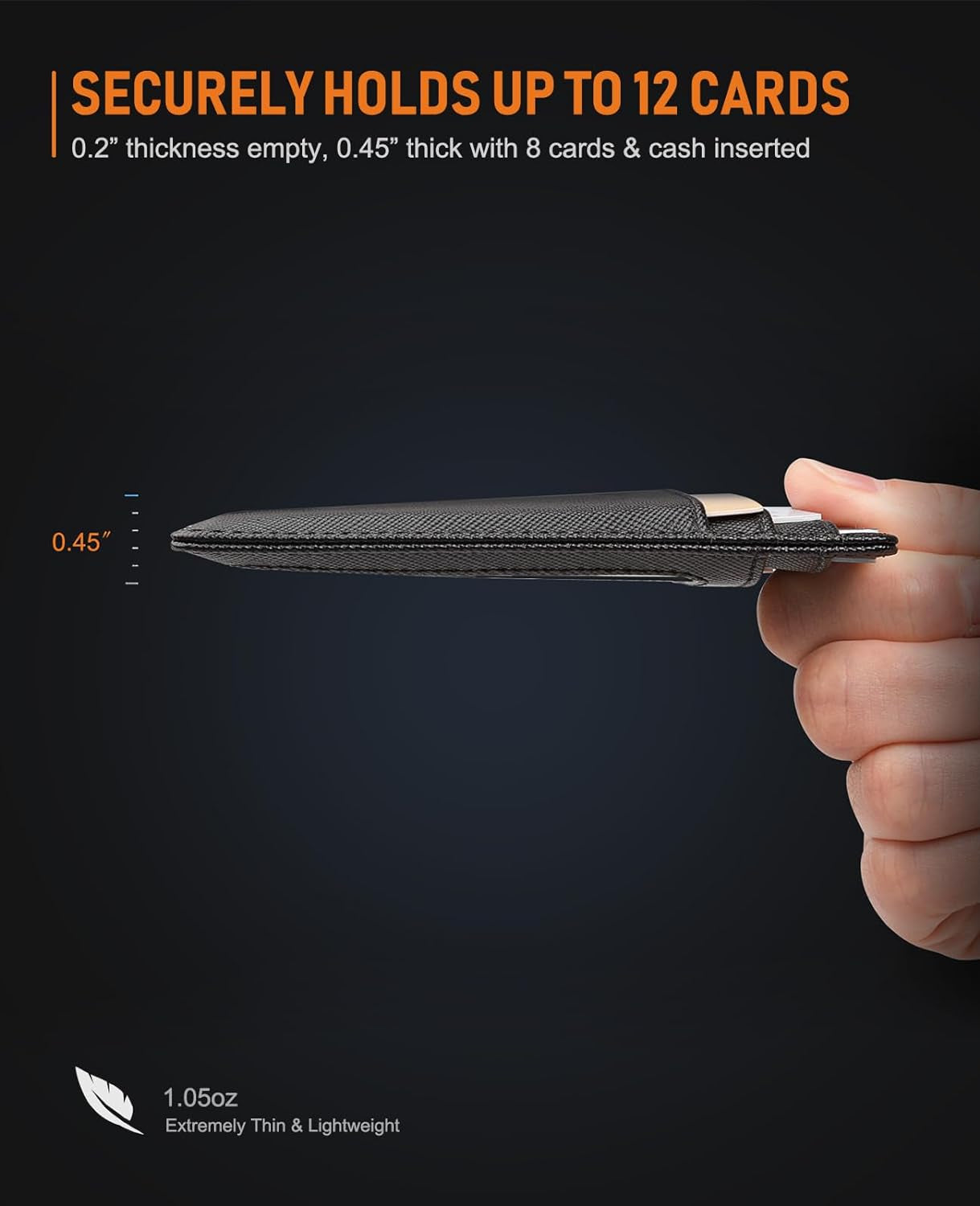 Slim Minimalist Front Pocket RFID Blocking Leather Wallets for Men and Women