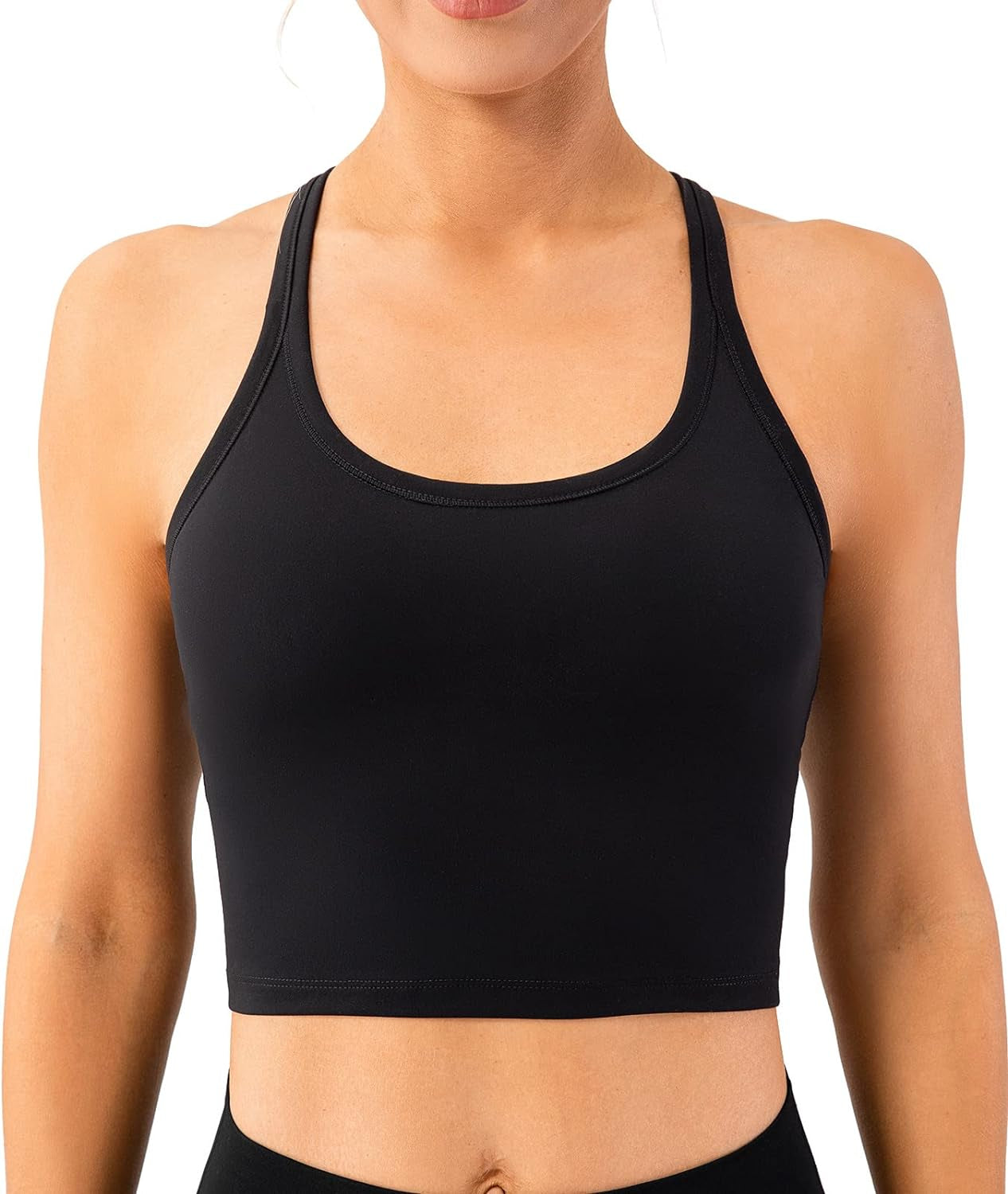 Women'S Racerback Sports Bra Yoga Crop Top with Built in Bra