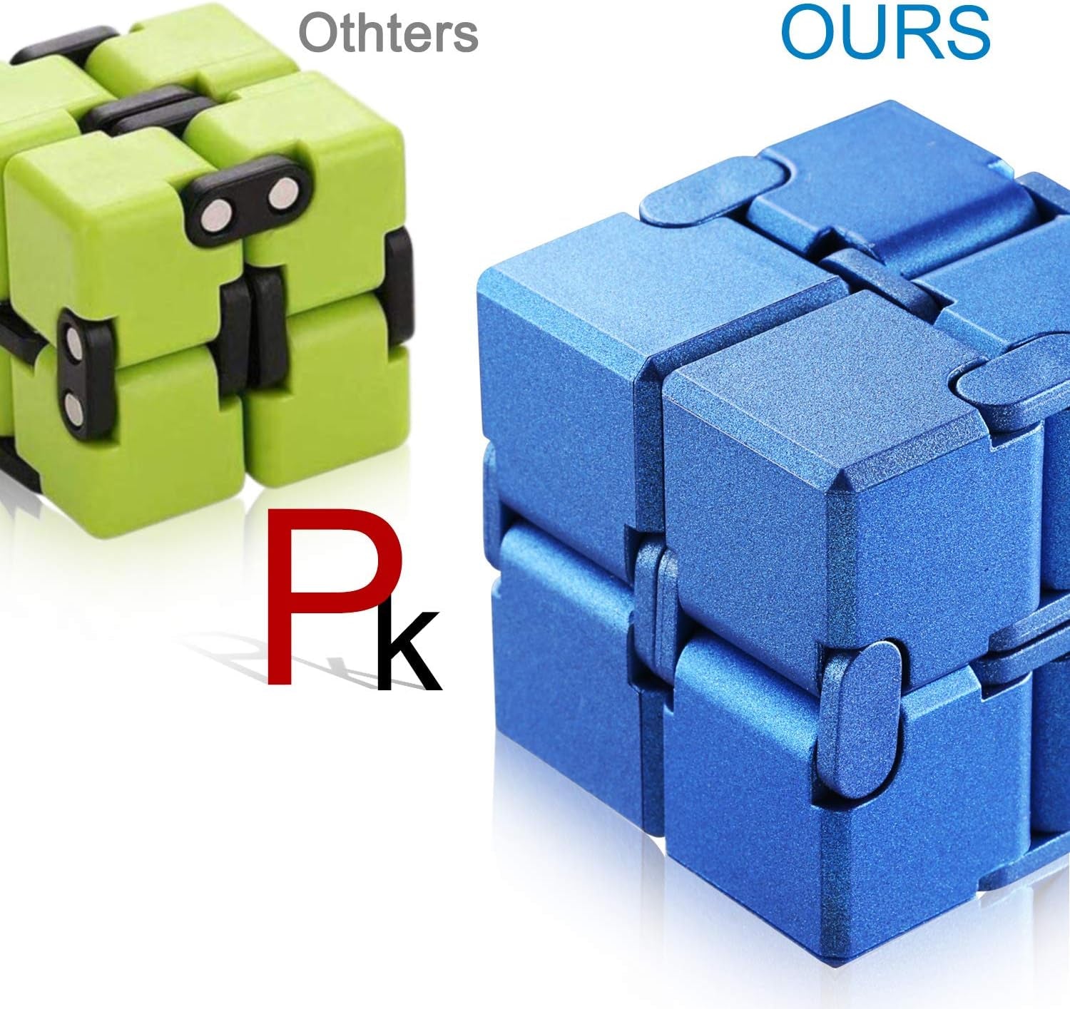 Infinity Cube Fidget Toy, Hand Killing Time Transform Cubes Magic Cubes for Kids and Adult(Blue -Silicone)