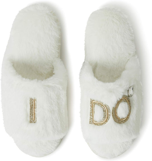 Womens Bride and Bridesmaid Gifts I Do Crew Slippers for Wedding and Bachelorette Party