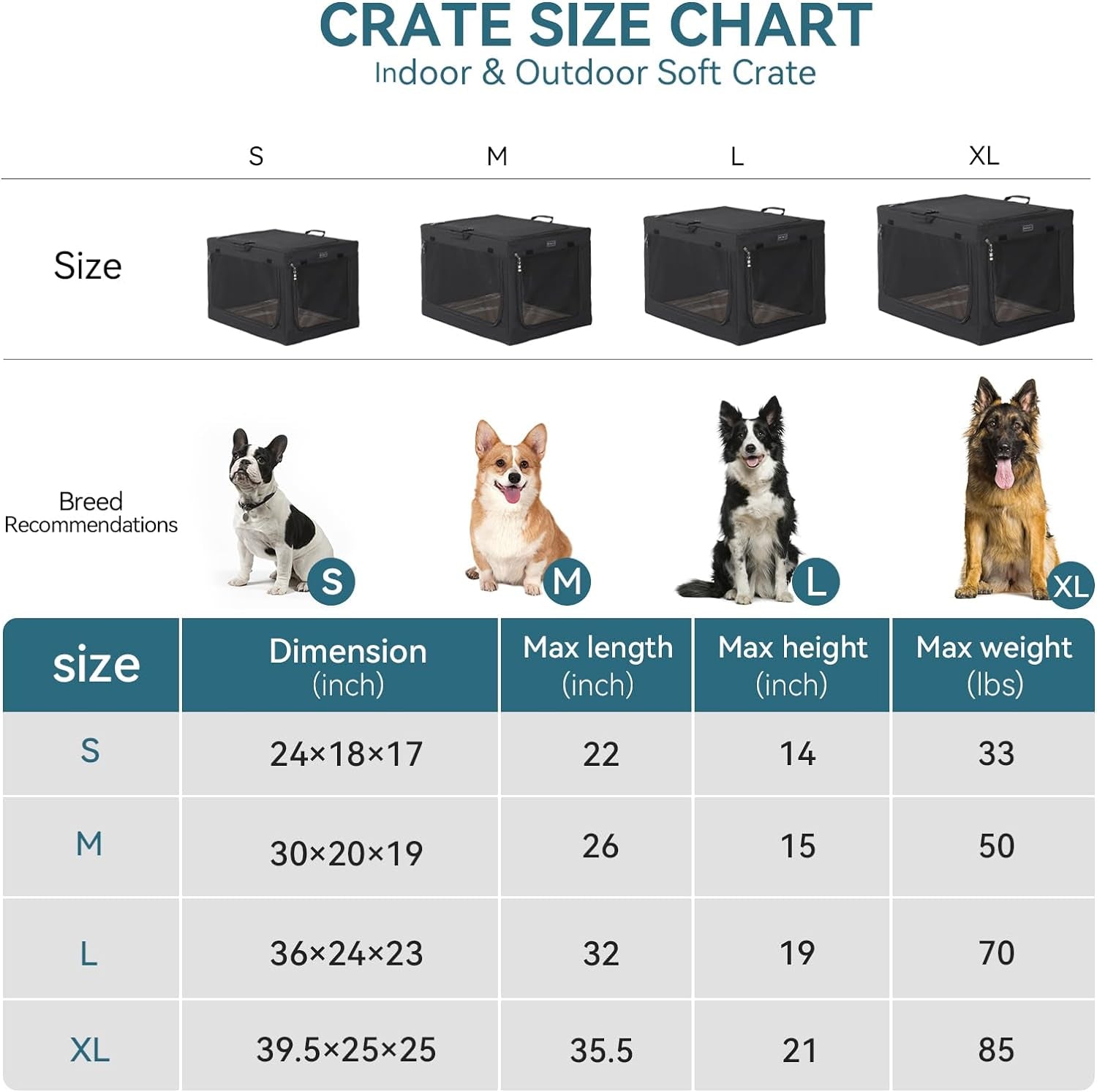 26 Inch Soft Dog Crate, Adjustable Design Soft Kennel with Chew Proof Mesh Windows & Thicken Mat, Ideal for Indoor & Outdoor Travel Black