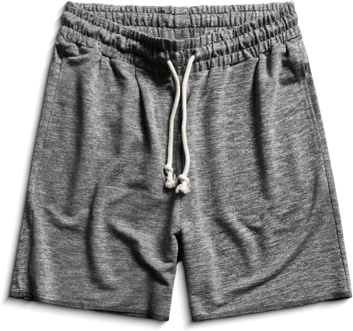 Mens Lounge Shorts Knit Terry Cloth Drawstring Athletic Sweat Shorts with Pockets 6 Inch