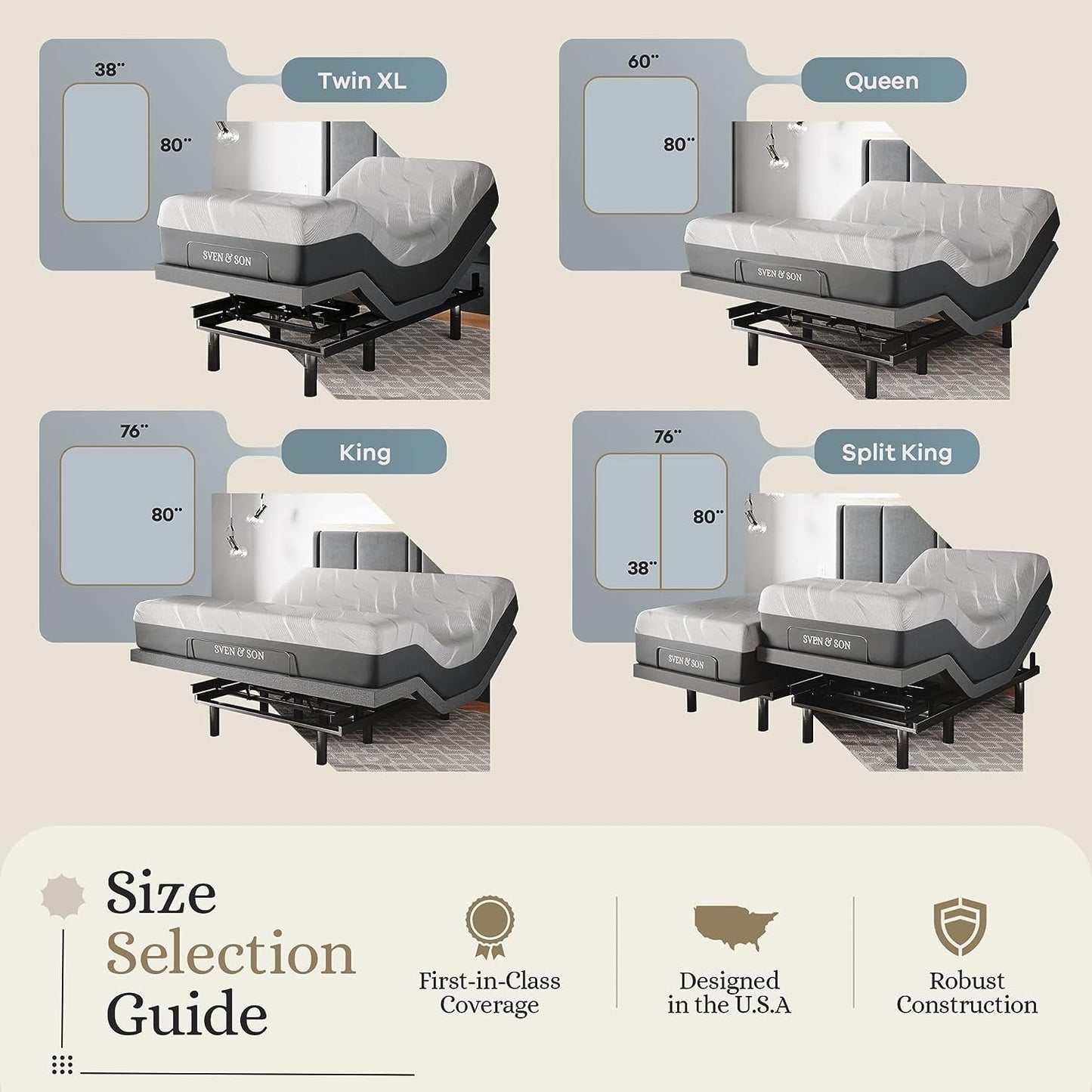 Classic Adjustable Bed Base Frame + 12 Inch Memory Foam Matt Medium, Head and Foot Lift, Massage, Under-Bed Lights, USB, Memory Positions, Zero Gravity, Wireless Remote - Queen