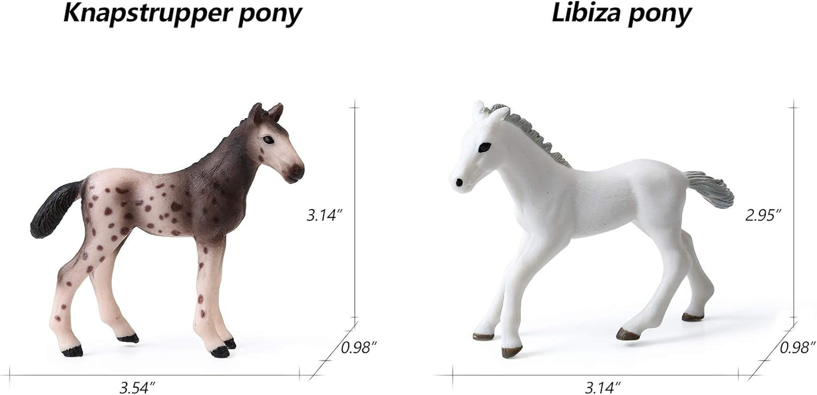 8PCS Realistic Foal and Horse Figurines, Plastic Pony Toys for Girls and Boys, Horse Club Cake Topper and Party Decoration