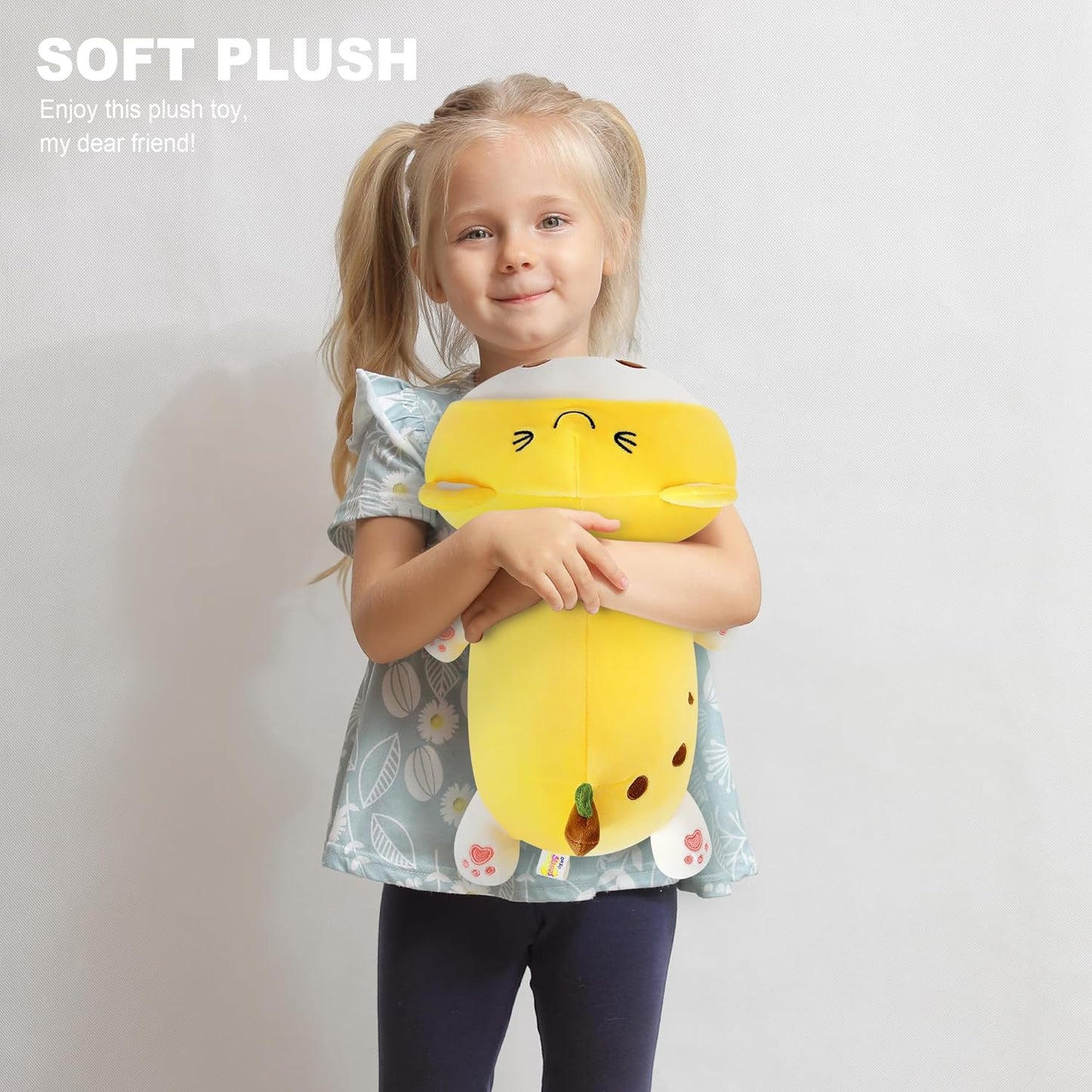 Cute Kitten Banana Cat Plush Toy Stuffed Animal Kitty Soft Banana Plushie Pillow for Kids (Banana Cat, 12")