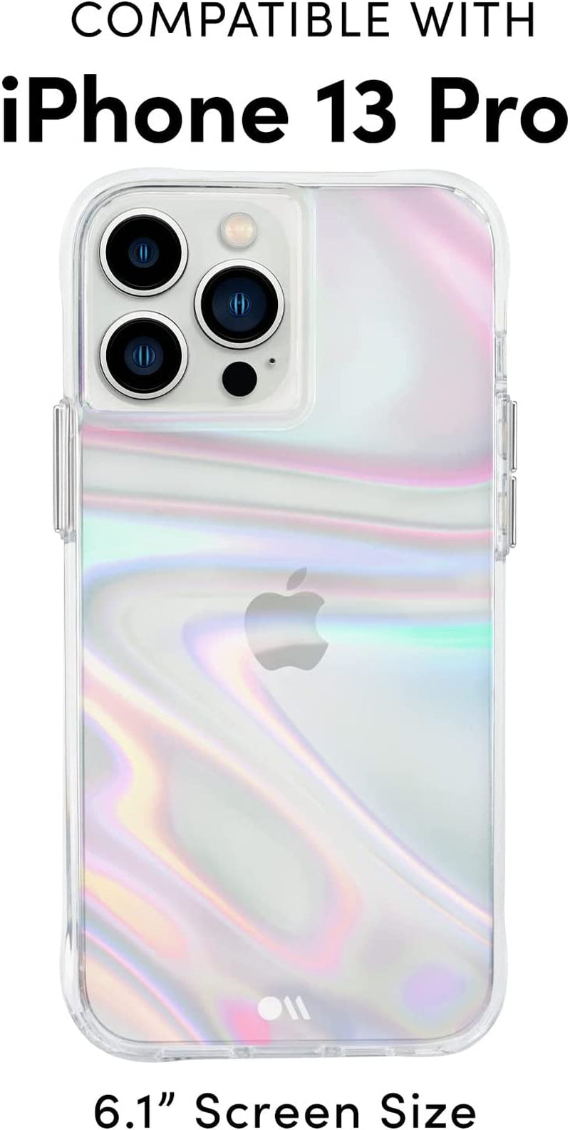 Iphone 13 Pro Case - Soap Bubble [10FT Drop Protection] [Wireless Charging Compatible] Luxury Cover with Iridescent Swirl Effect for Iphone 13 Pro 6.1", Anti-Scratch, Shockproof Materials