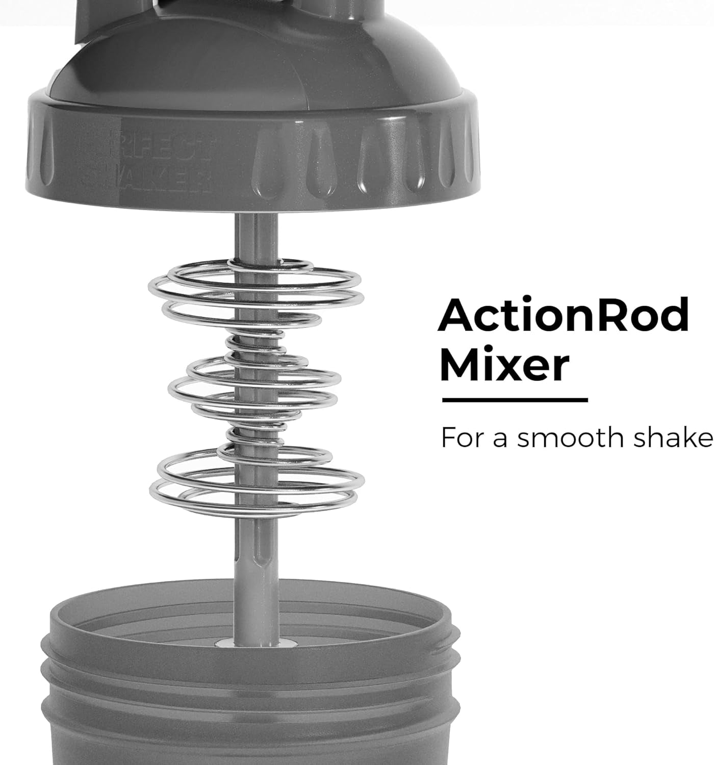 28-Ounce Shaker Bottle with Action-Rod Mixer | Shaker Cups with Motivational Quotes | Protein Shaker Bottle Is BPA Free and Dishwasher Safe | Black & Moss