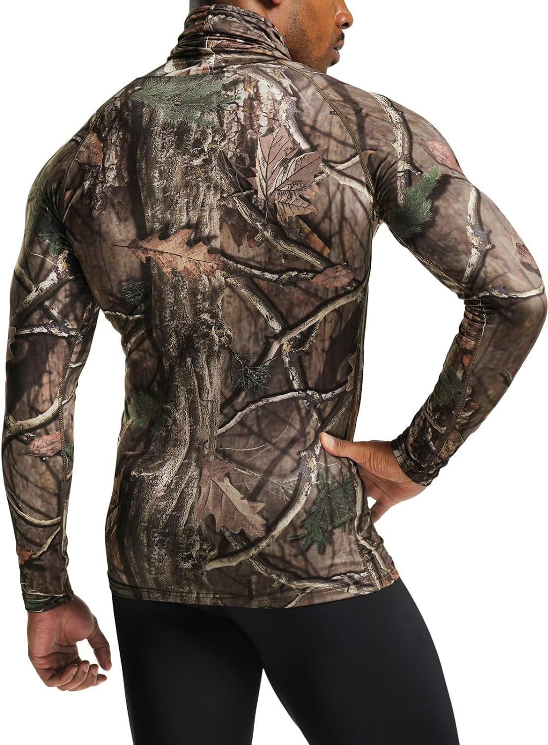 1 or 3 Pack Men'S UPF 50+ Mock Long Sleeve Compression Shirts, Athletic Workout Shirt, Water Sports Rash Guard