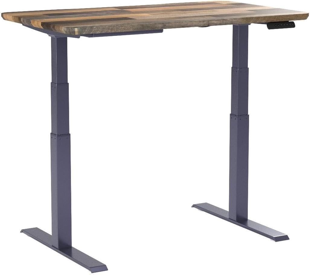 Electric Standing Desk- desk Adjustable Height Sit-Stand Reclaimed Wood- Dual Motor with Memory Presets, Stable T-Style Legs- Ergonomic Stand up Desk- 48 X 30 Inches