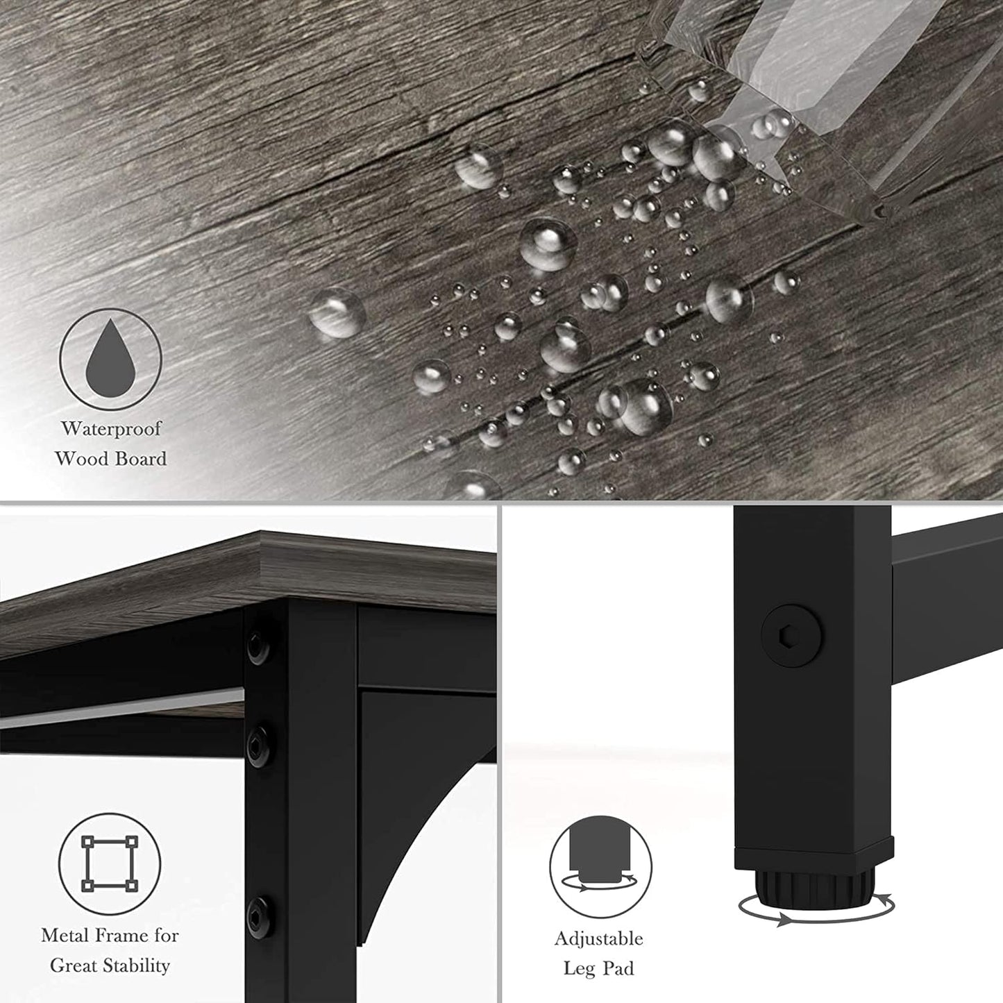 Reversible Computer Desk for Small Spaces with Shelves,Gaming Desk Office Desk for Home Office (47In, Black Oak)