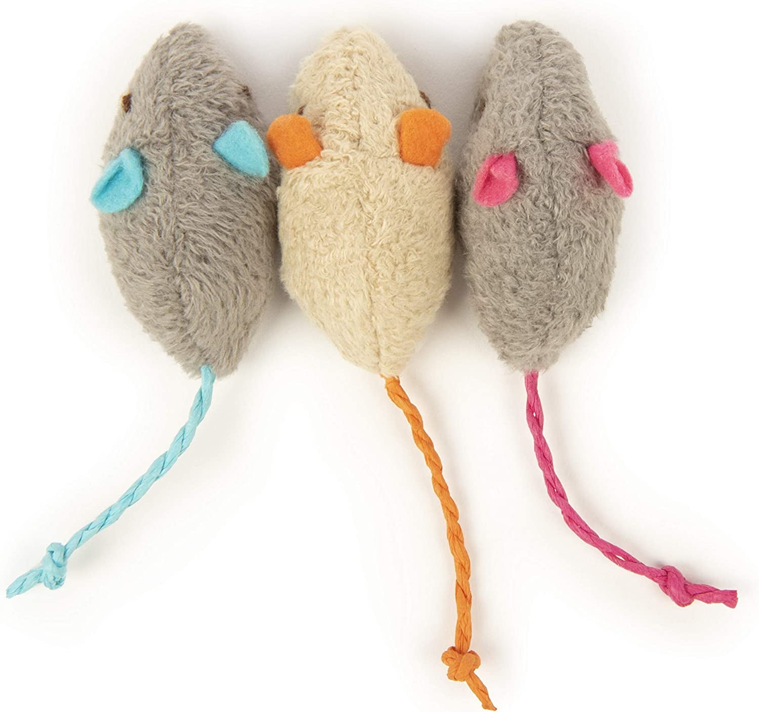 (3 Count) Skitter Critters Catnip Cat Toys - Gray/Cream, 3 Count