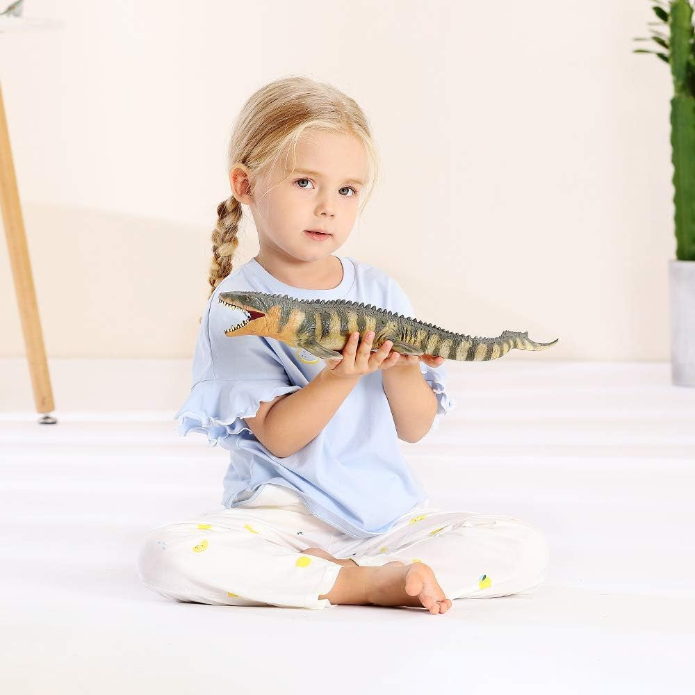16” Mosasaurus Dinosaur Toys - Large Realistic Mosasaurs Jurassic Prehistorical Toy for Kids, Hand Painted Action Figure Model Dinosaurs for Boys Girls Kids 3+