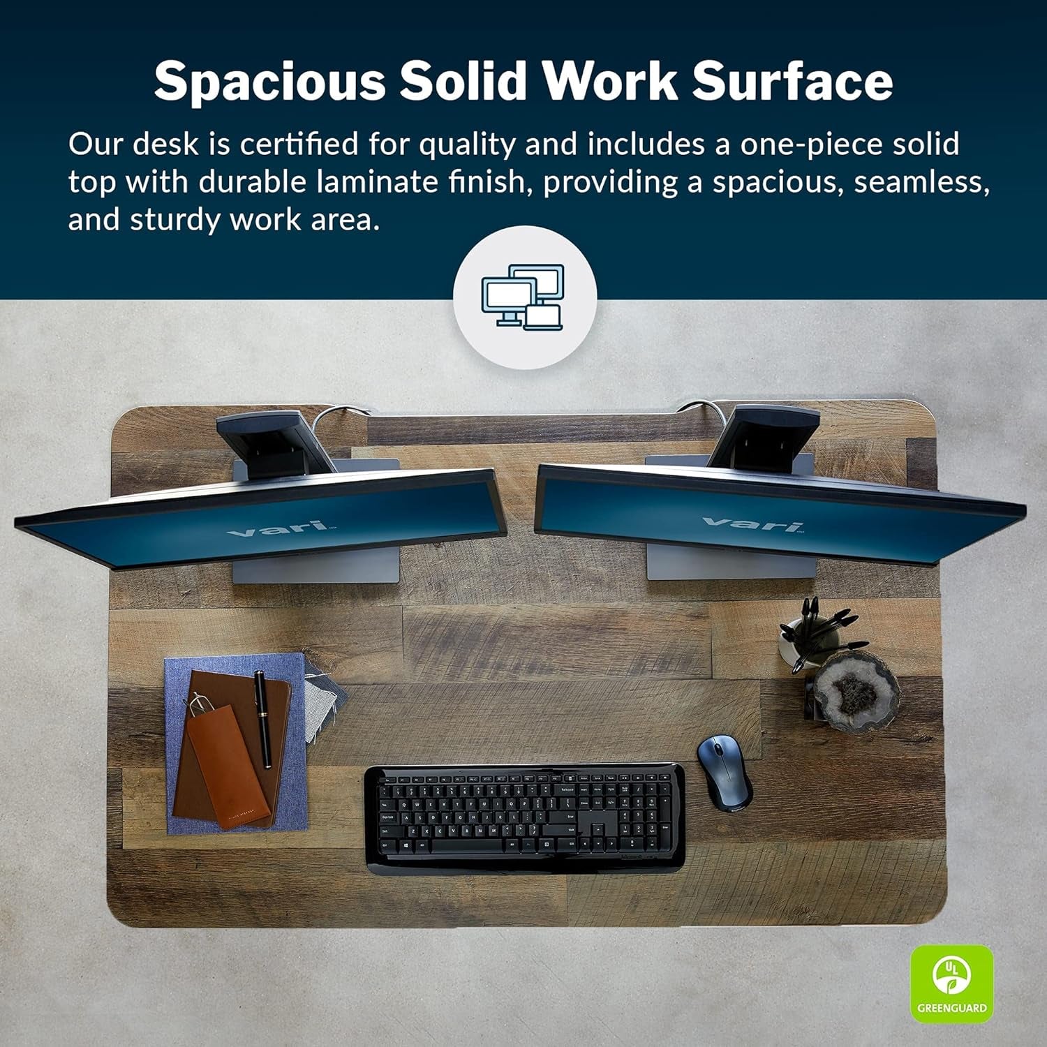 Electric Standing Desk- desk Adjustable Height Sit-Stand Reclaimed Wood- Dual Motor with Memory Presets, Stable T-Style Legs- Ergonomic Stand up Desk- 48 X 30 Inches