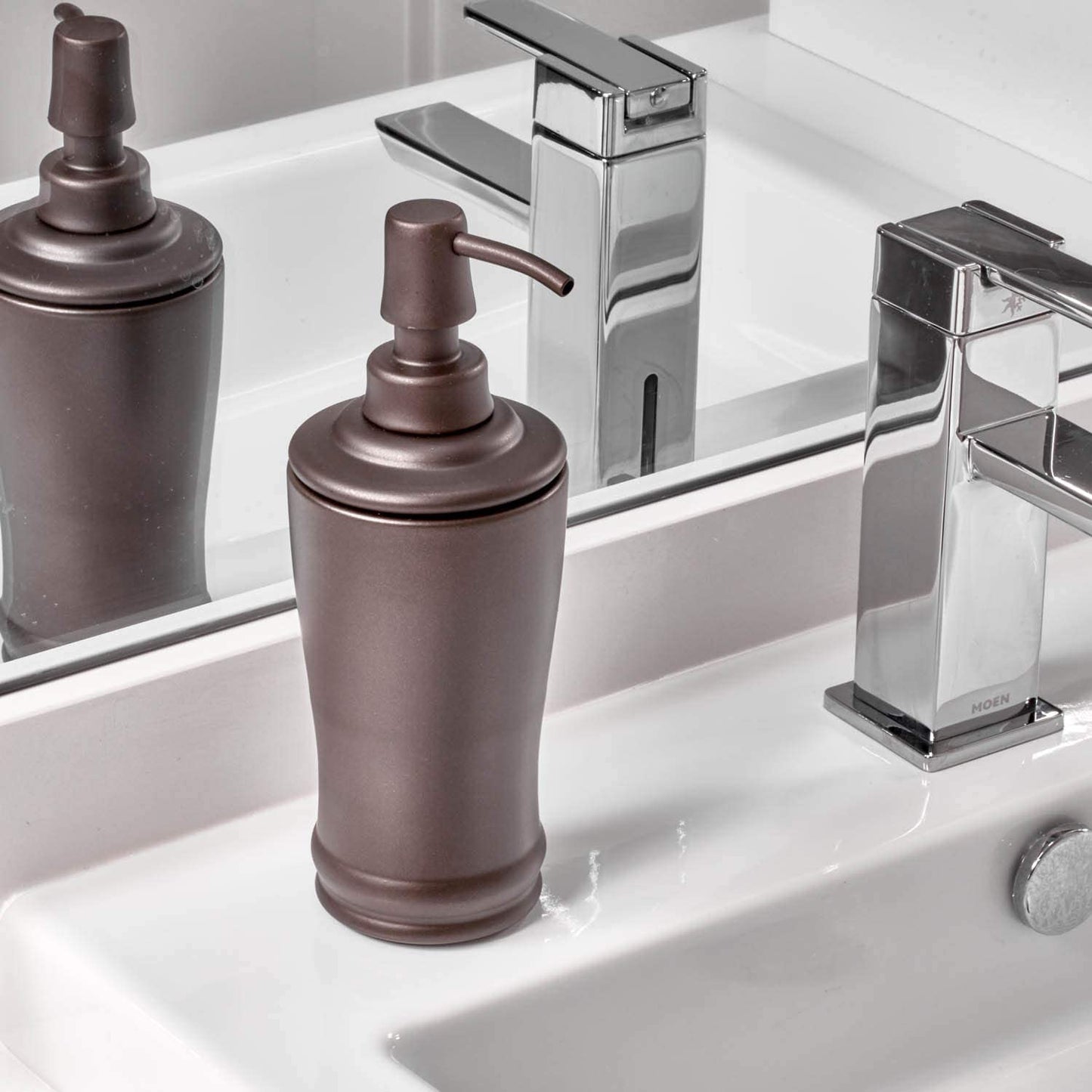 Metal Tall Liquid Soap Dispenser Pump, the Olivia Collection – 8 Oz., Bronze