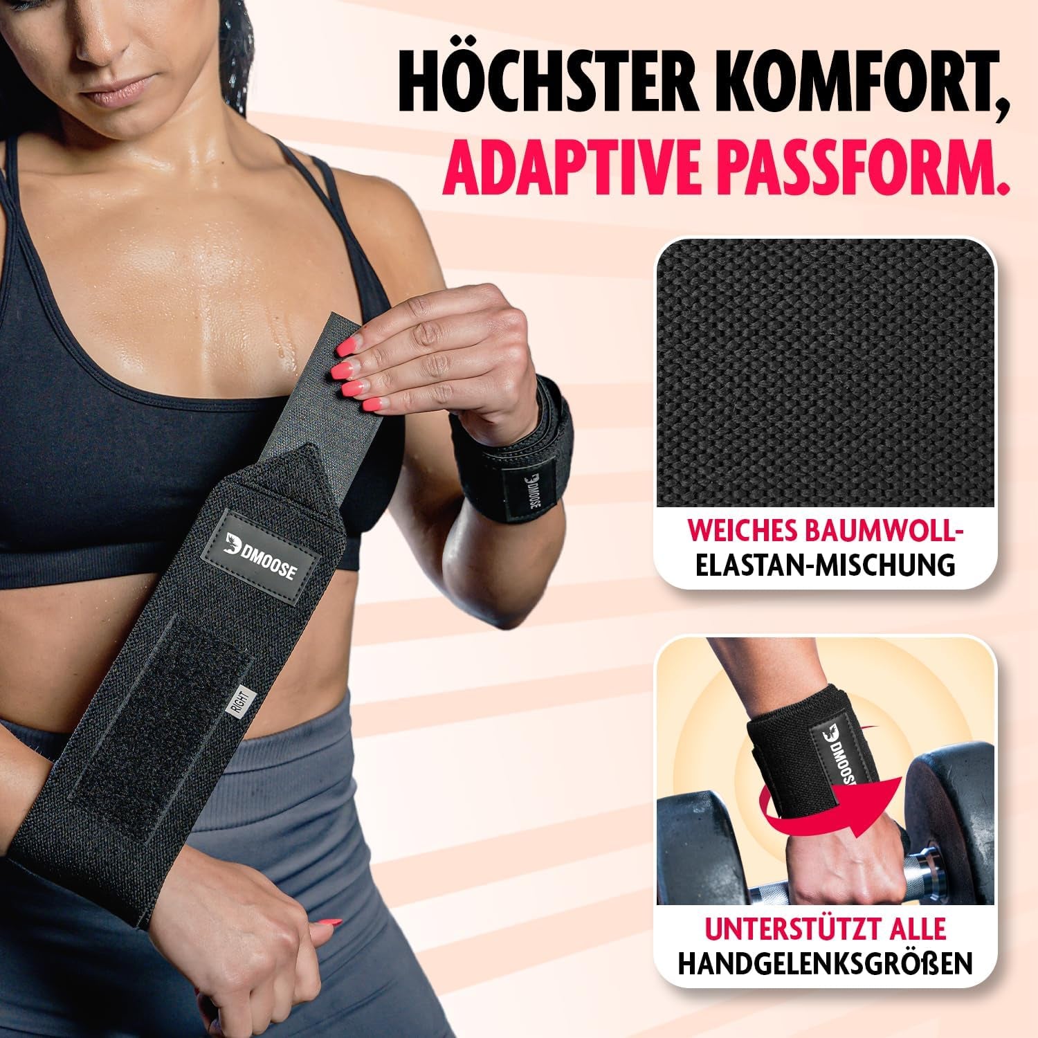 Wrist Straps for Weightlifting 12 and 18 Inches Thumb Loops with Wrist Support for Workouts Powerlifting Wrist Straps for Weight Lifting Men and Women Black II