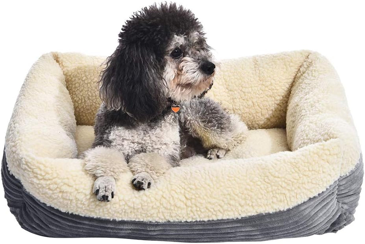 24-Inch Self Warming Pet Bed for Cat or Dog, Rectangle, Grey, 24"L X 20"W X 7"H