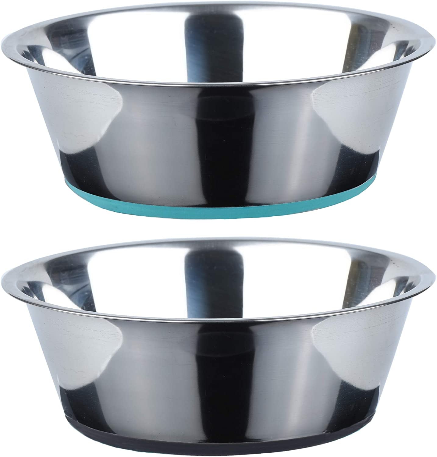 Deep Stainless Steel Anti-Slip Dog Bowls, 2 Pack, 3 Cups
