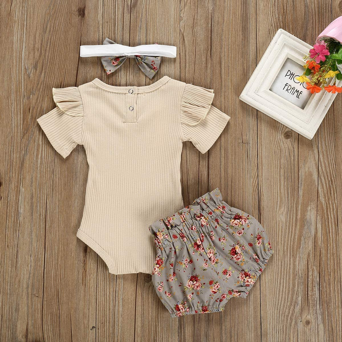 Baby Girl Clothes Ruffle Romper Floral Short Pants Summer Outfits Cute Baby Girl Clothes