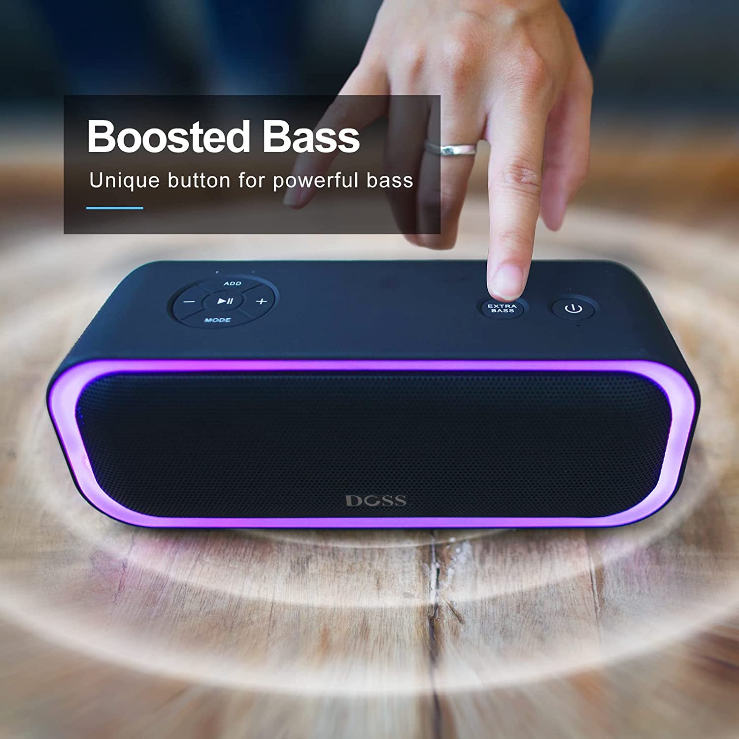 Soundbox Pro Bluetooth Speaker with 20W Stereo Sound, Active Extra Bass, IPX6 Waterproof, Bluetooth 5.0, TWS Pairing, Multi-Colors Lights, 20 Hrs Playtime, Portable Speaker for Beach, Outdoor