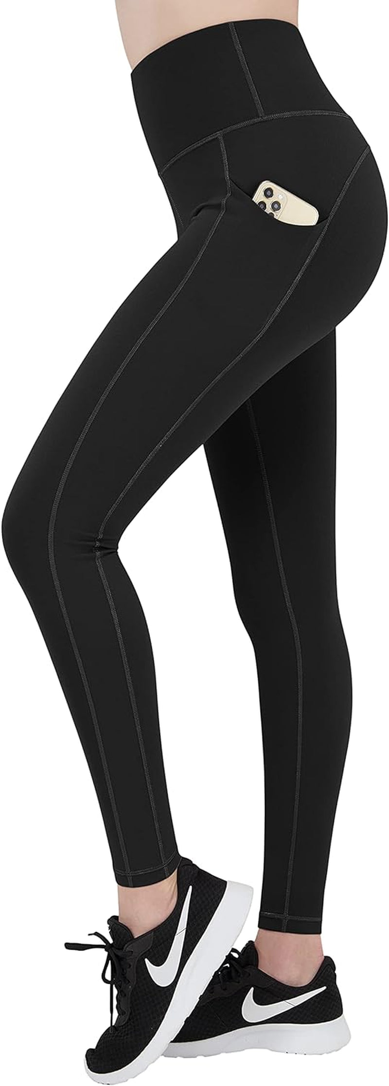 Women Yoga Capri Leggings: High Waisted Athletic Yoga Pants Tummy Control with 3 Pockets Proof - 4 Way Stretch Ladies Compression Soft Tights Pants Fitness Exercise Work for Workout Running Gym…
