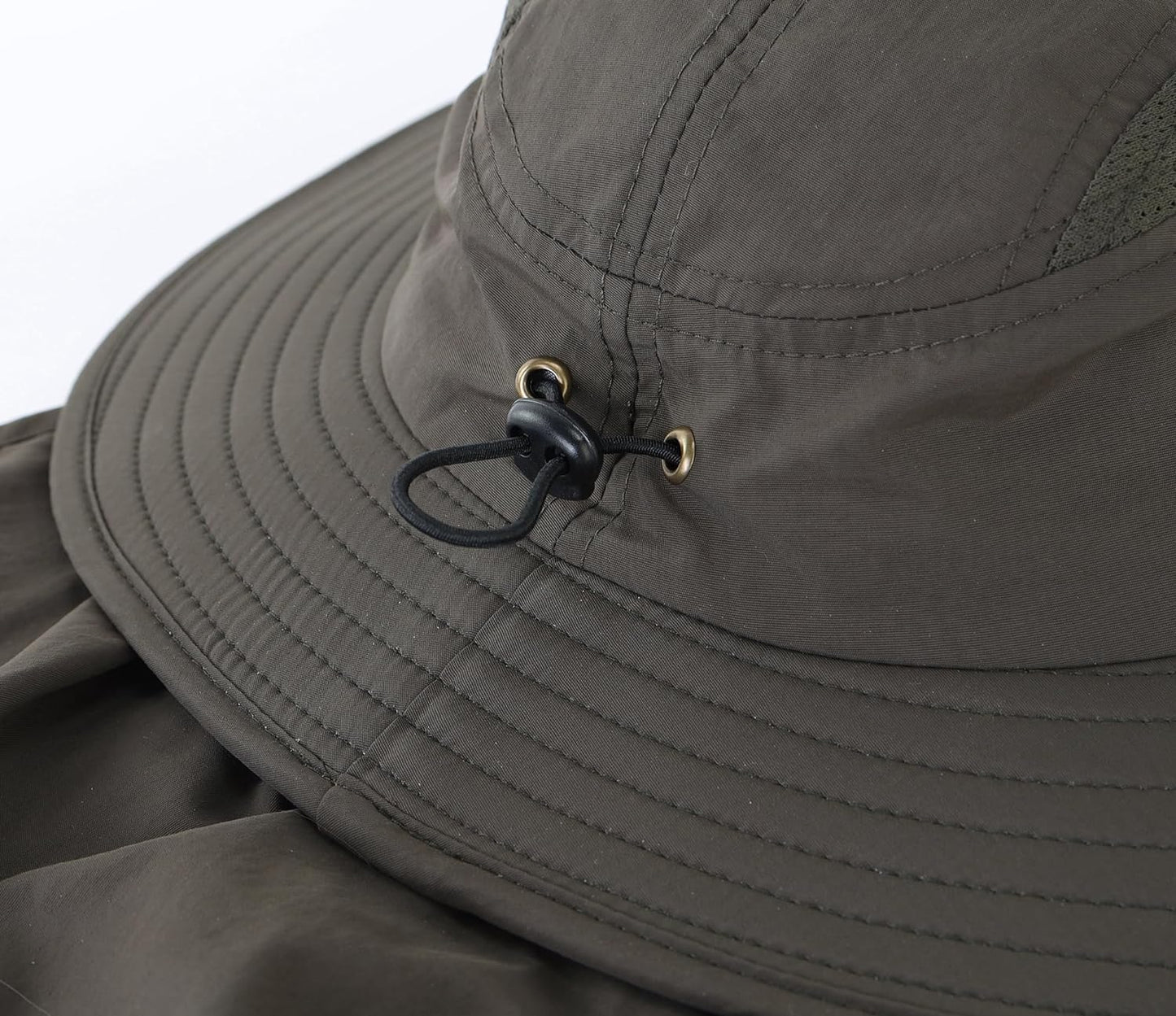 Mens UPF 50+ Sun Protection Cap Wide Brim Fishing Hat with Neck Flap