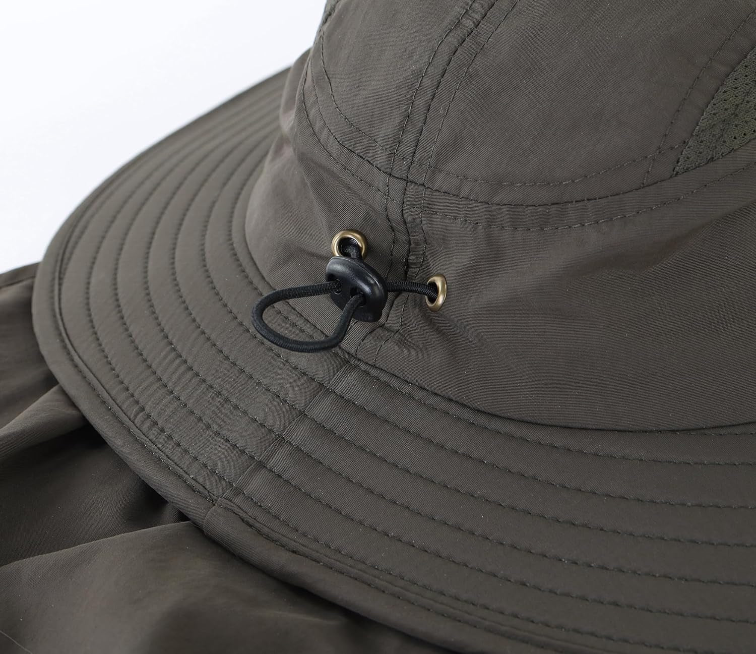 Mens UPF 50+ Sun Protection Cap Wide Brim Fishing Hat with Neck Flap