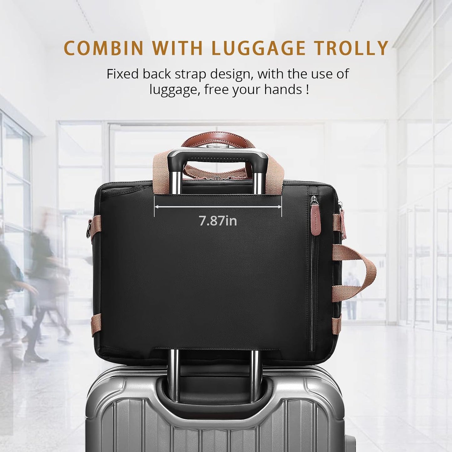 3 in 1 Laptop Backpack,17.3Inch Laptop Bag for Men Women Briefcases Messenger Bag for Men Computer Backpack for Work Teacher Backpack for School,Black