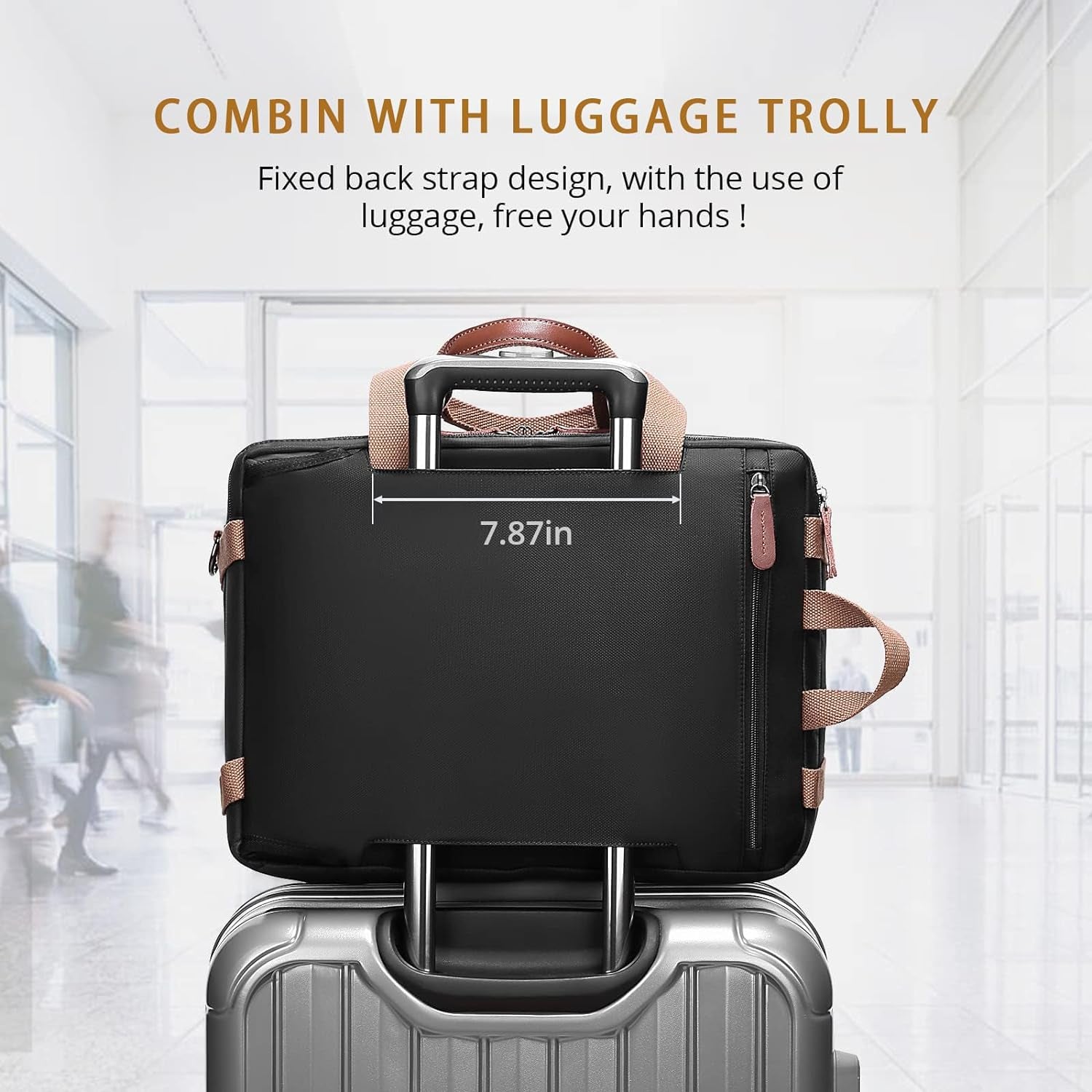 3 in 1 Laptop Backpack,17.3Inch Laptop Bag for Men Women Briefcases Messenger Bag for Men Computer Backpack for Work Teacher Backpack for School,Black
