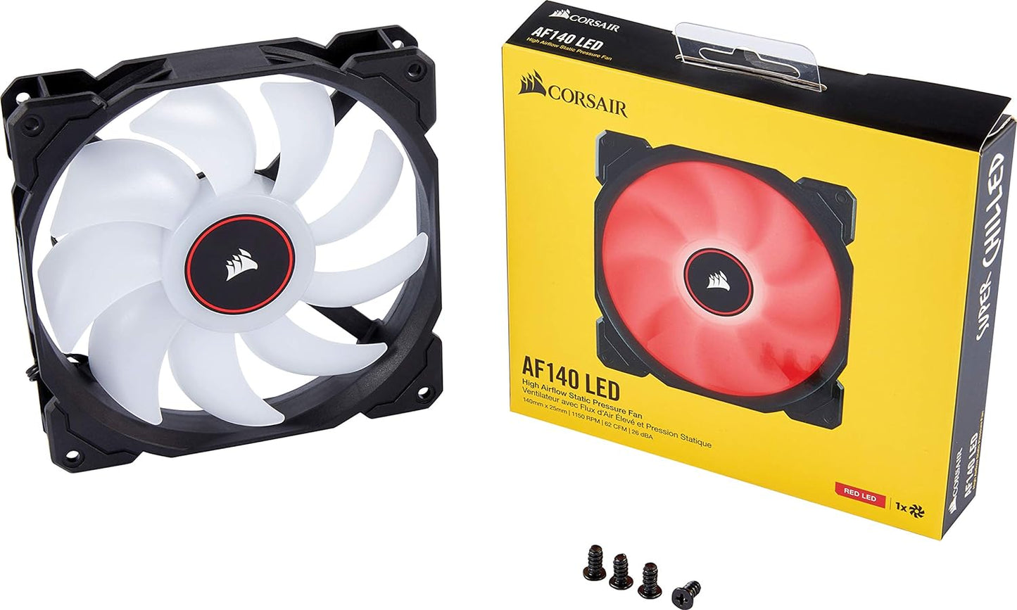 AF140 LED Low Noise Cooling Fan, Single Pack - Red,Co-9050086-Ww