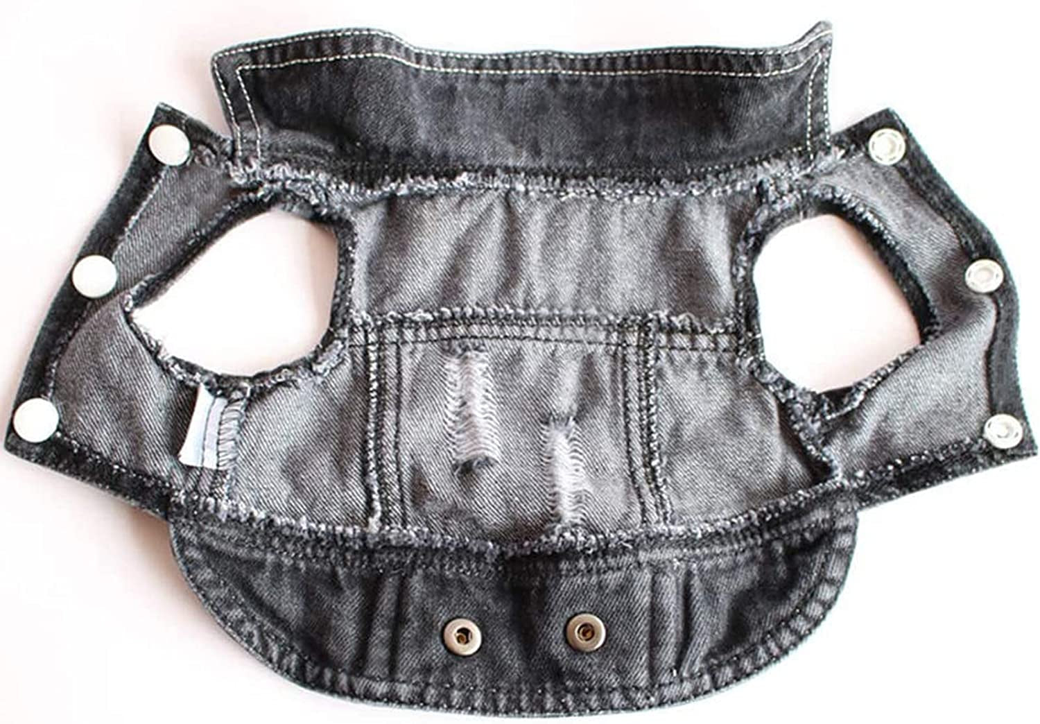 Pet Vests Dog Denim Jacket Hoodies Puppy Jacket for Small Medium Dogs (XS, Black)