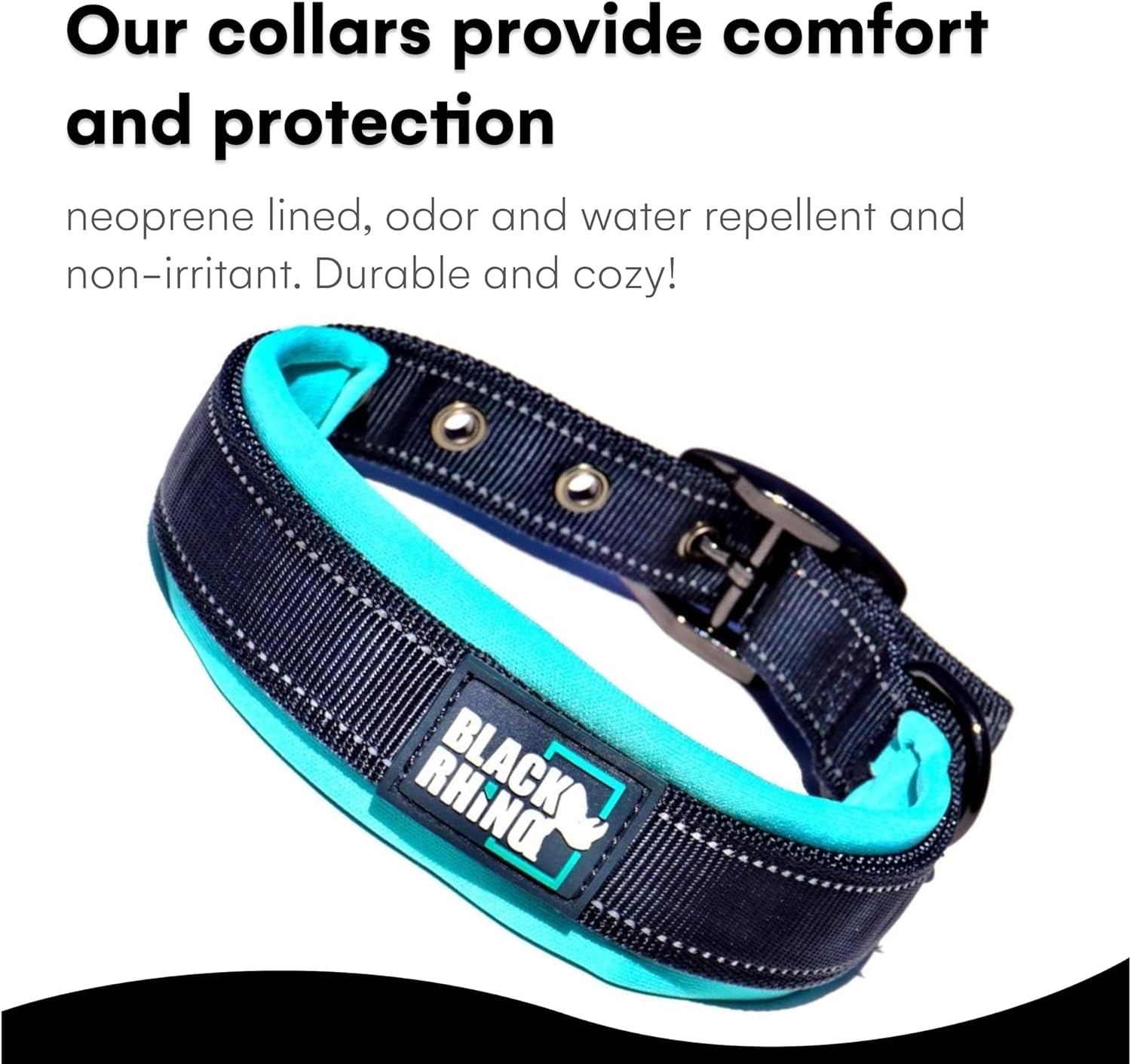 - the Comfort Collar Ultra Soft Neoprene Padded Dog Collar for All Breeds - Heavy Duty Adjustable Reflective Weatherproof (Medium, Aqua/Grey)