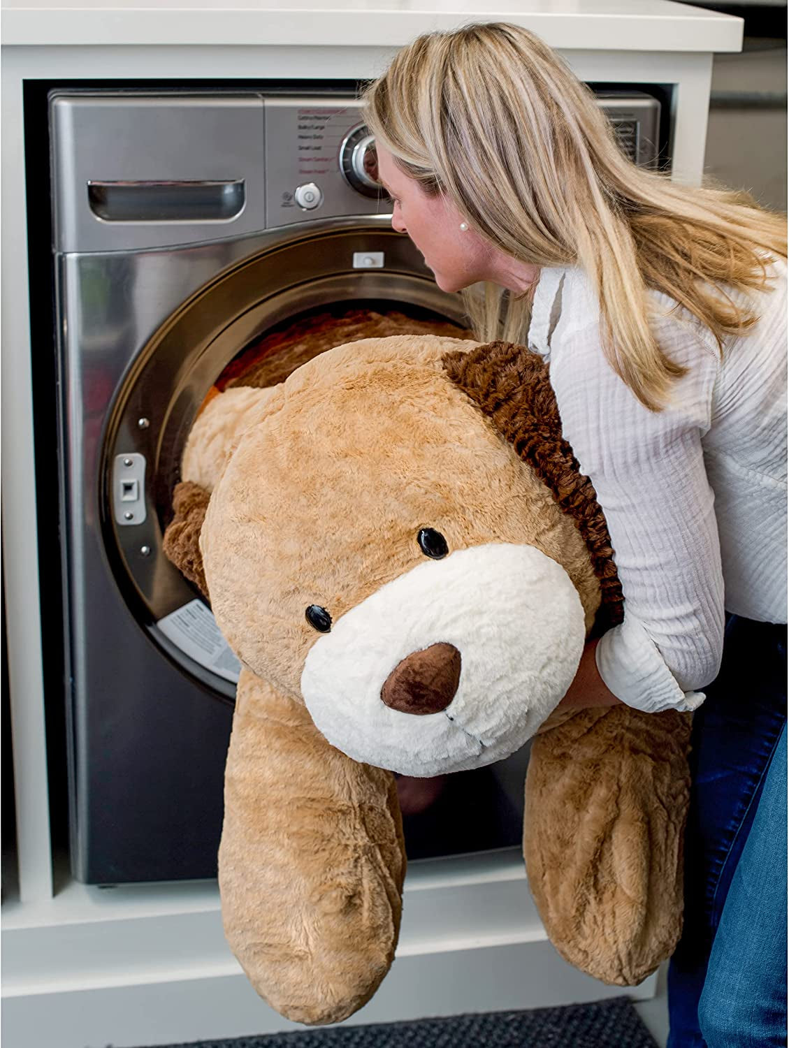 | Sqoosh2Poof Giant, Cuddly, Ultra Soft Plush Stuffed Animal with Bonus Interactive Surprise - 44" Dog