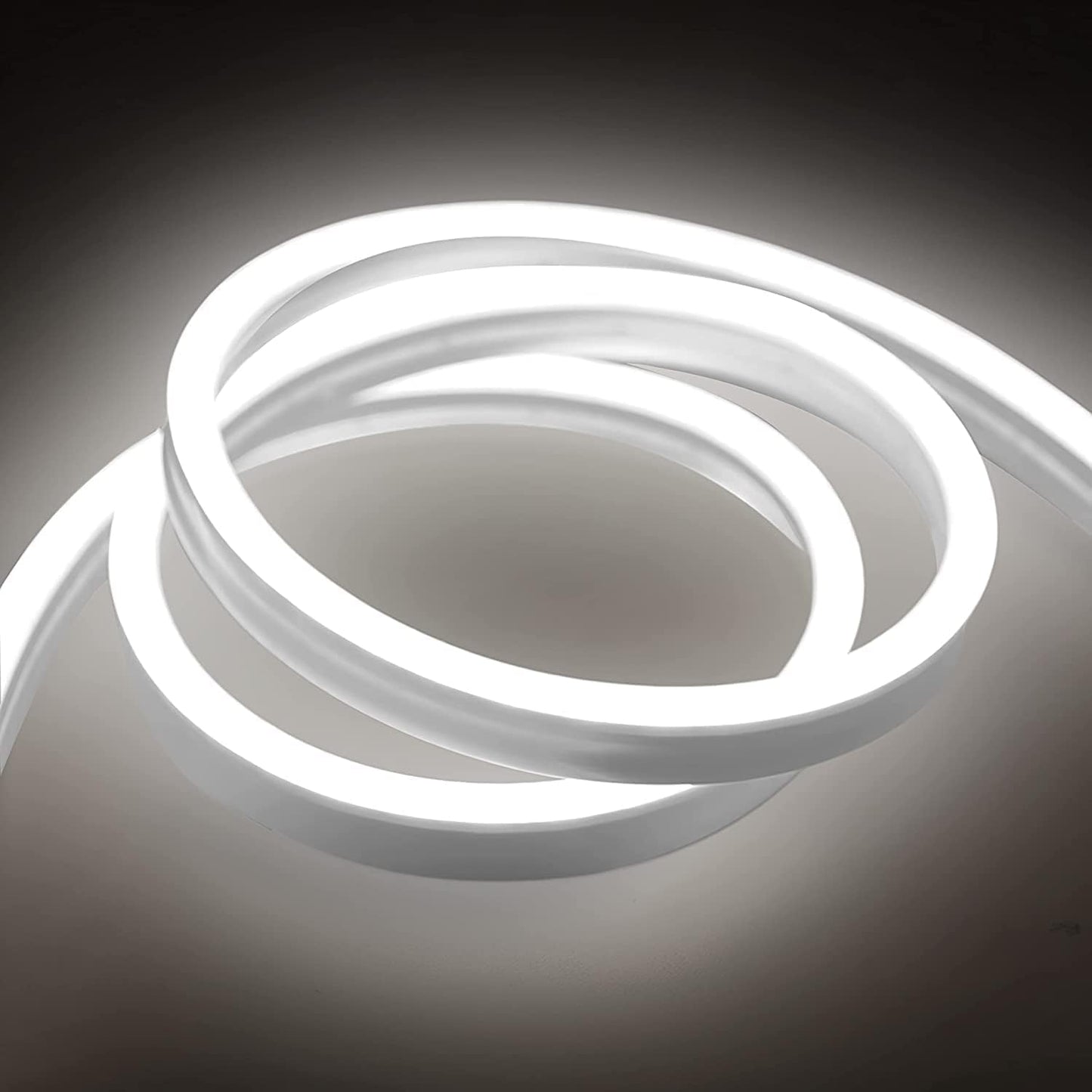 Neon Light, DC 24V 600 Leds, Neon Rope Lights,Upgraded Bright White Light Strips,Soft,Flexible,Cuttable,Waterproof,Suit for Desk/Gaming Room/Indoor Decor(Power Adaptor Not Include)