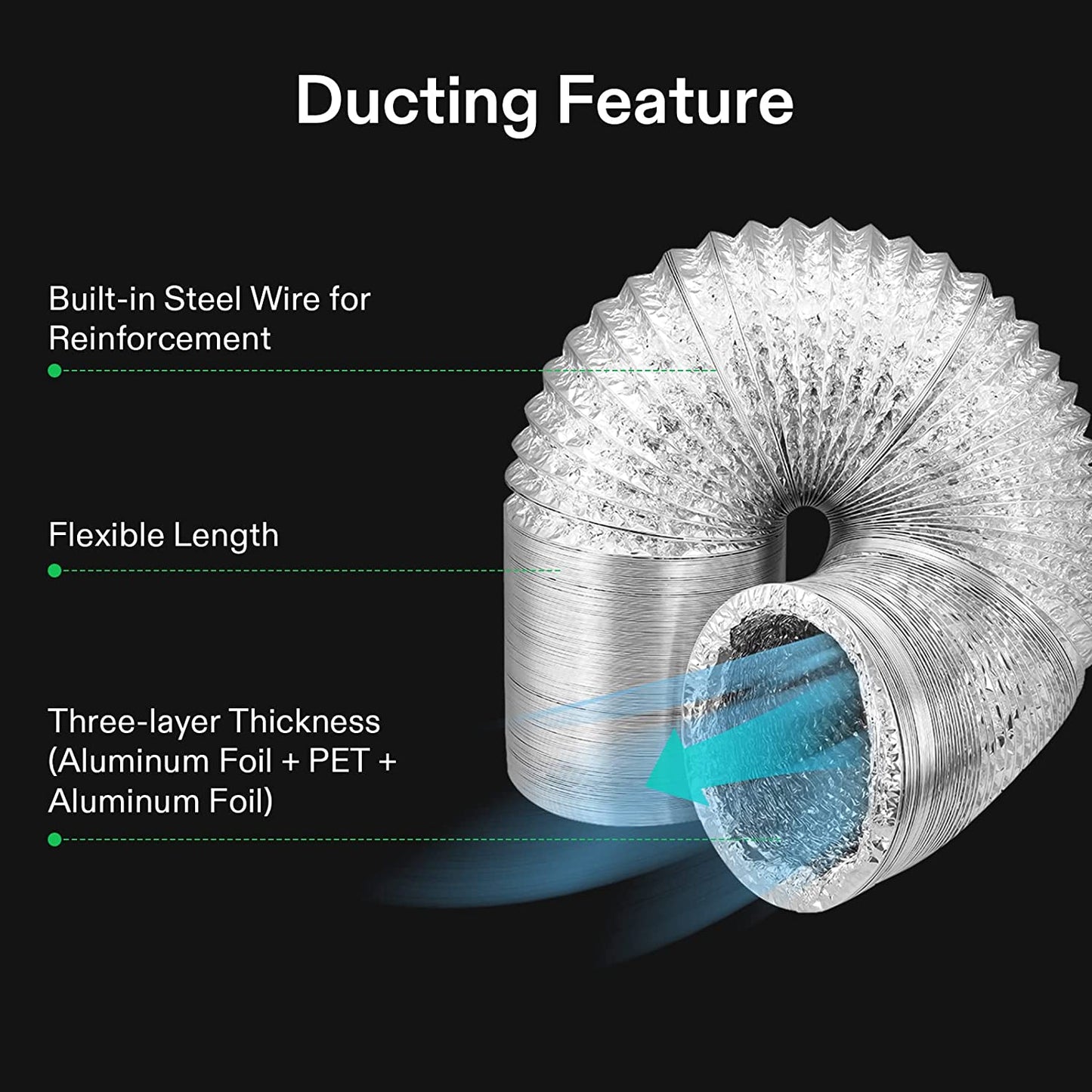 4 Inch 190 CFM Inline Fan with Speed Controller, 4 Inch Carbon Filter and 8 Feet of Ducting, Temperature Humidity Monitor for Grow Tent Ventilation