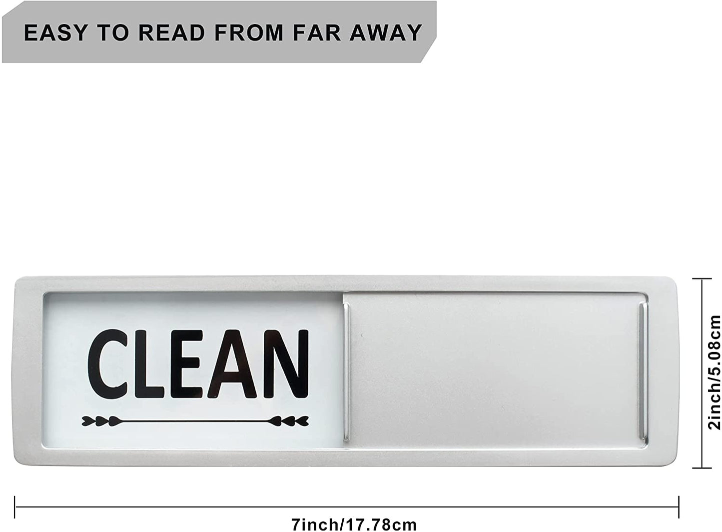 Dishwasher Magnet Clean Dirty Sign, Fridge Magnet, Clean Dirty Sign Indicator Non-Scratch/Easy to Read & Slide/Super Strong Magnet with Stickers, Suitable (Silver)