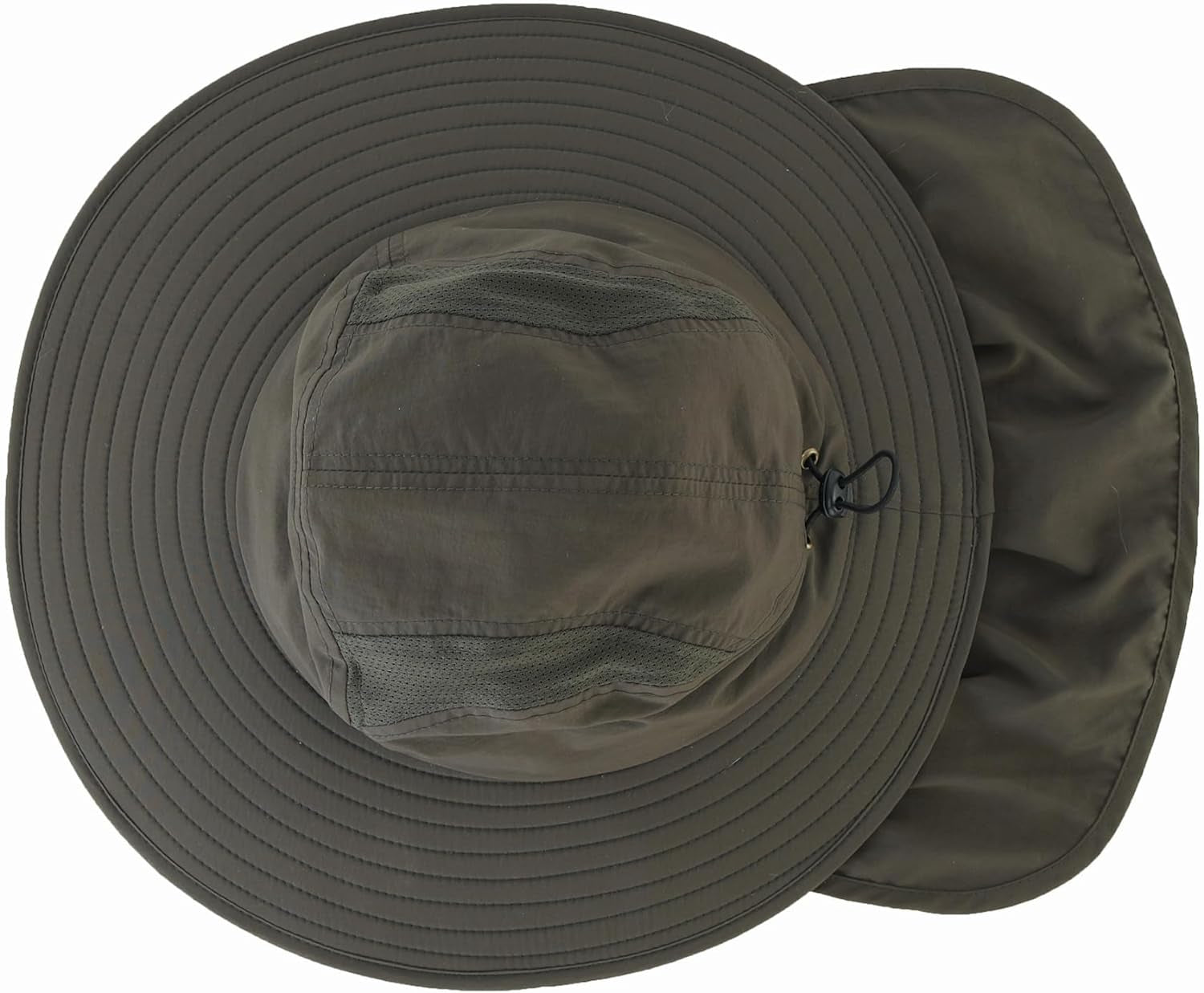 Mens UPF 50+ Sun Protection Cap Wide Brim Fishing Hat with Neck Flap